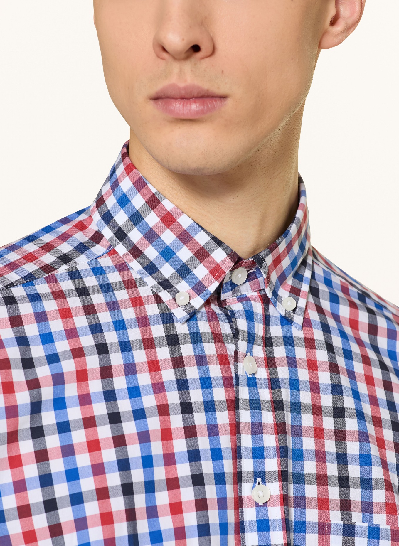 STROKESMAN'S Regular fit shirt: WHITE / RED / BLUE
