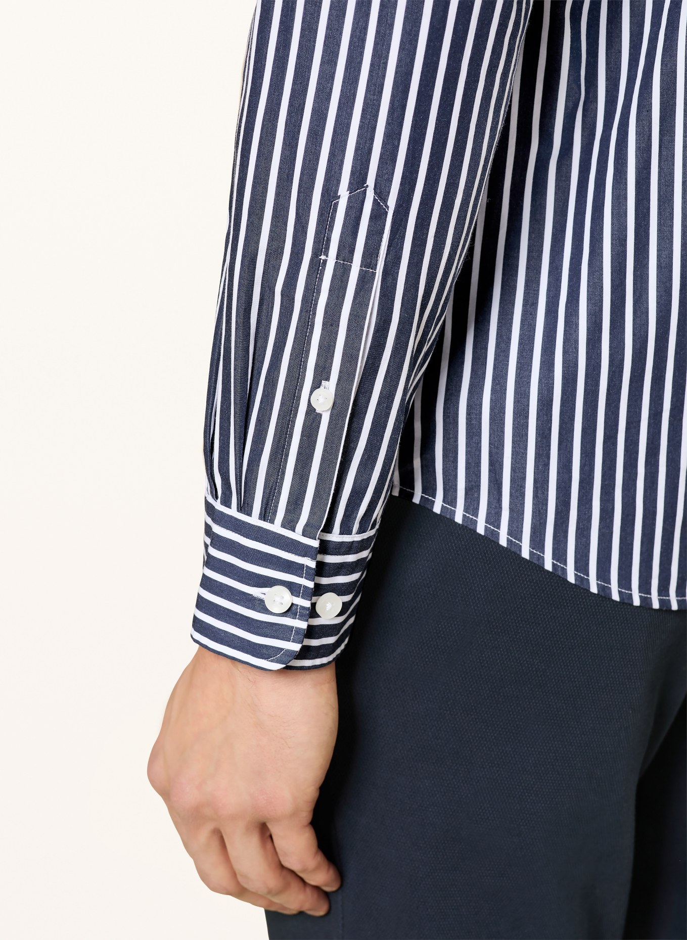 STROKESMAN'S Košile Comfort Fit: TMAVĚ MODRÁ / BÍLÁ