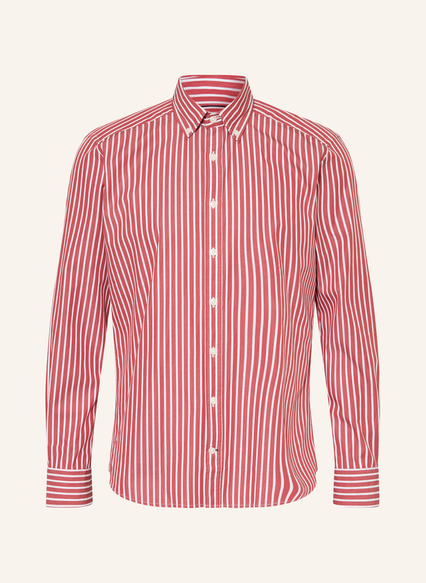 STROKESMAN'S Hemd Comfort Fit: HELLROT / WEISS