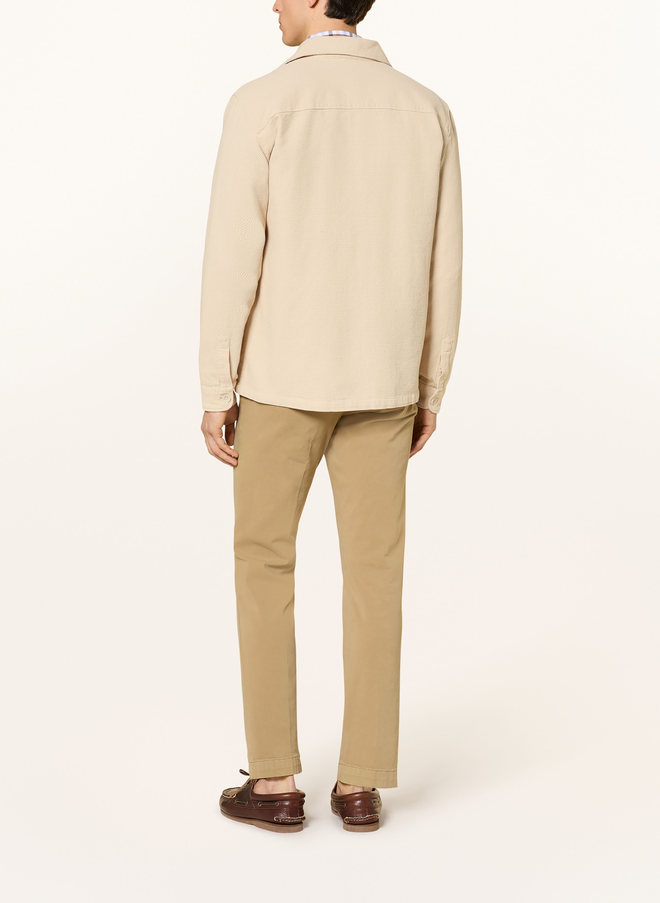 STROKESMAN'S Piqué-Hemd Comfort Fit: BEIGE