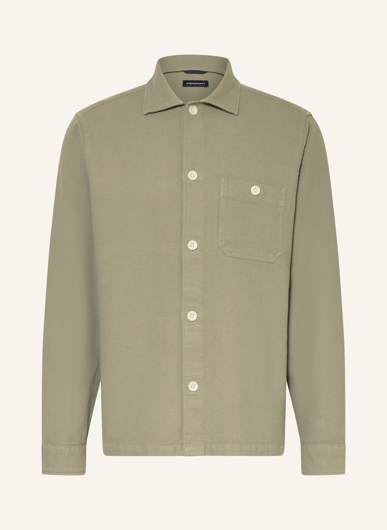 STROKESMAN'S Piqué-Hemd Comfort Fit: KHAKI