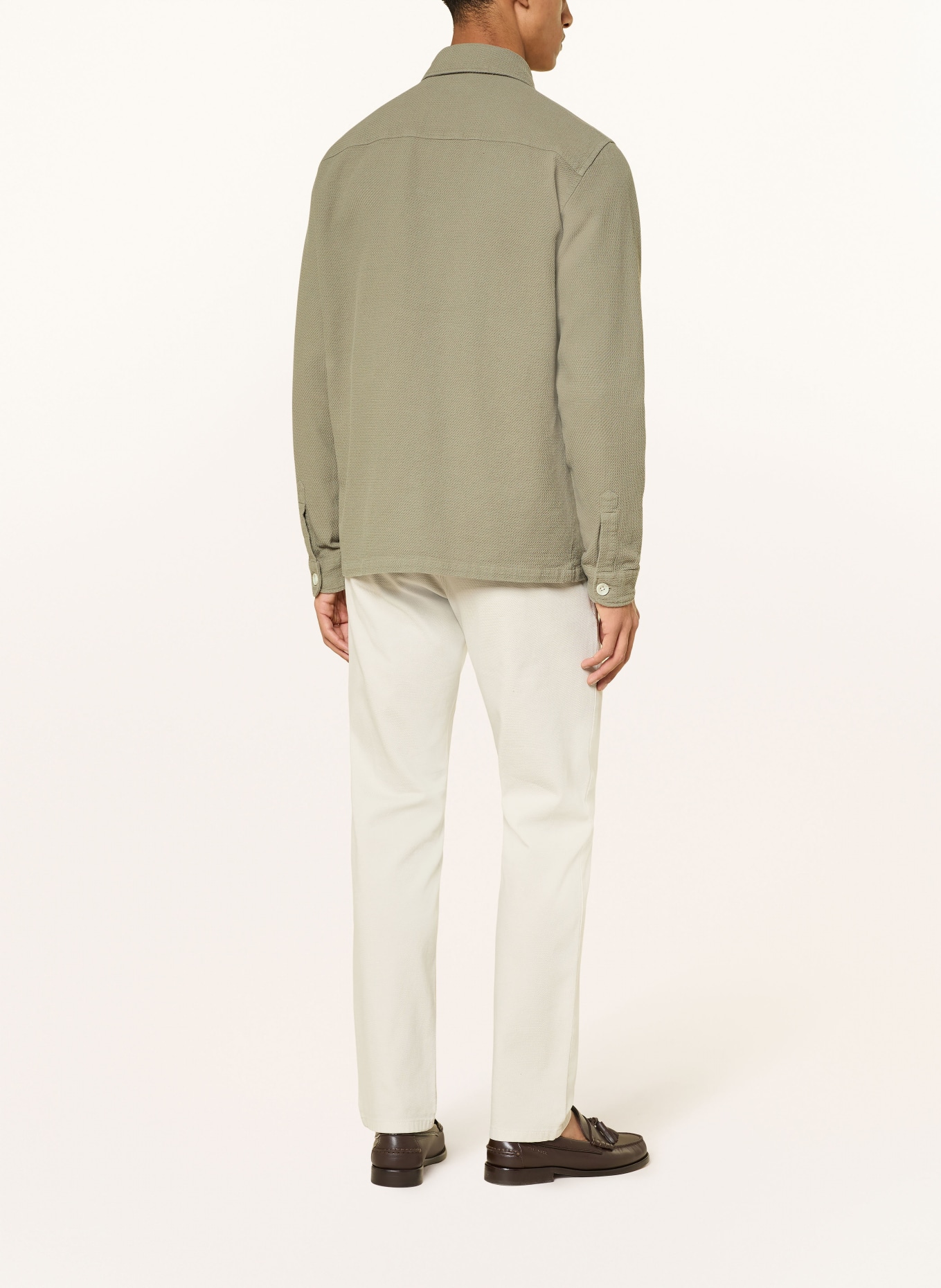 STROKESMAN'S Piqué-Hemd Comfort Fit: KHAKI