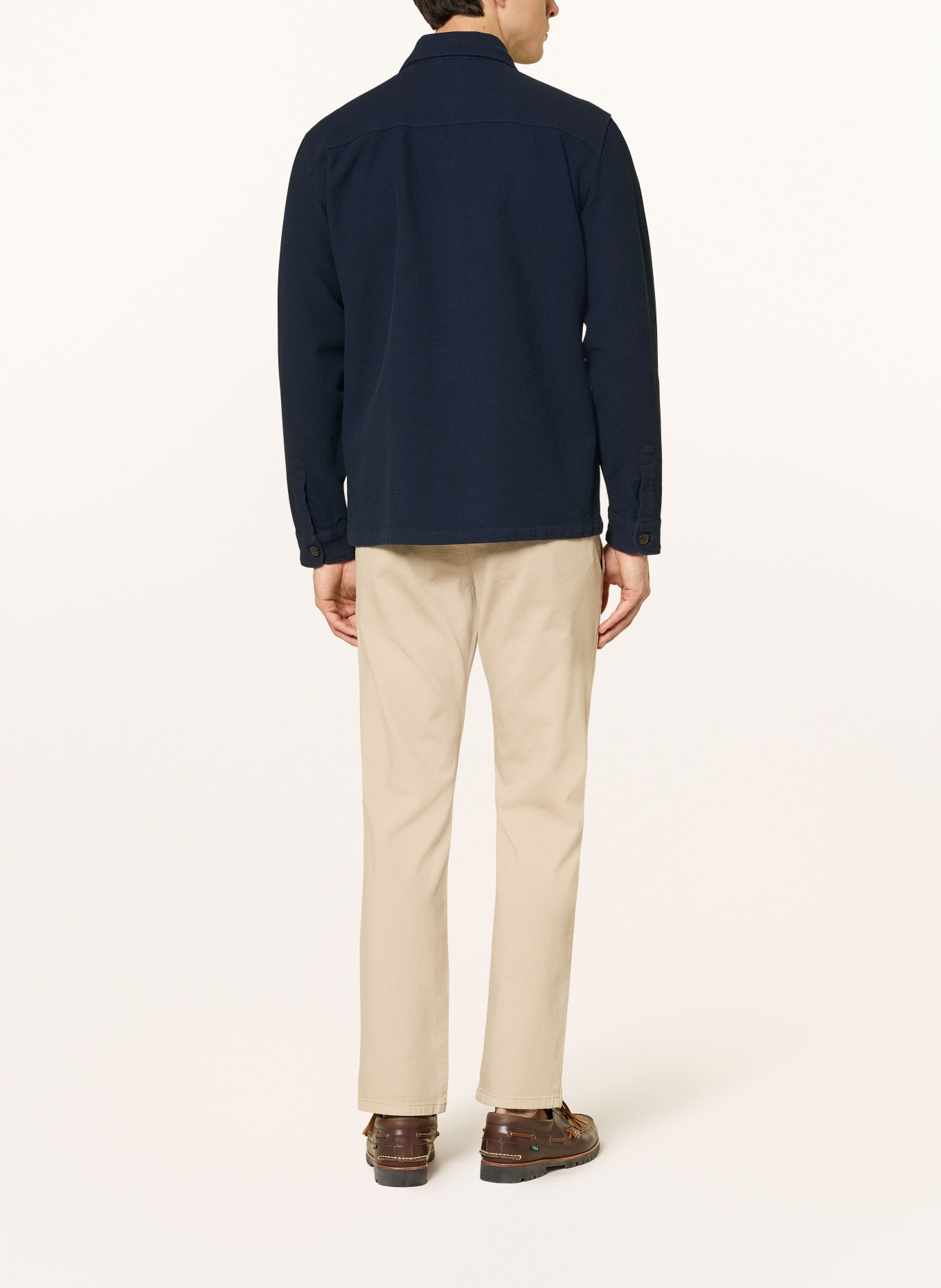 STROKESMAN'S Piqué-Hemd Comfort Fit: DUNKELBLAU