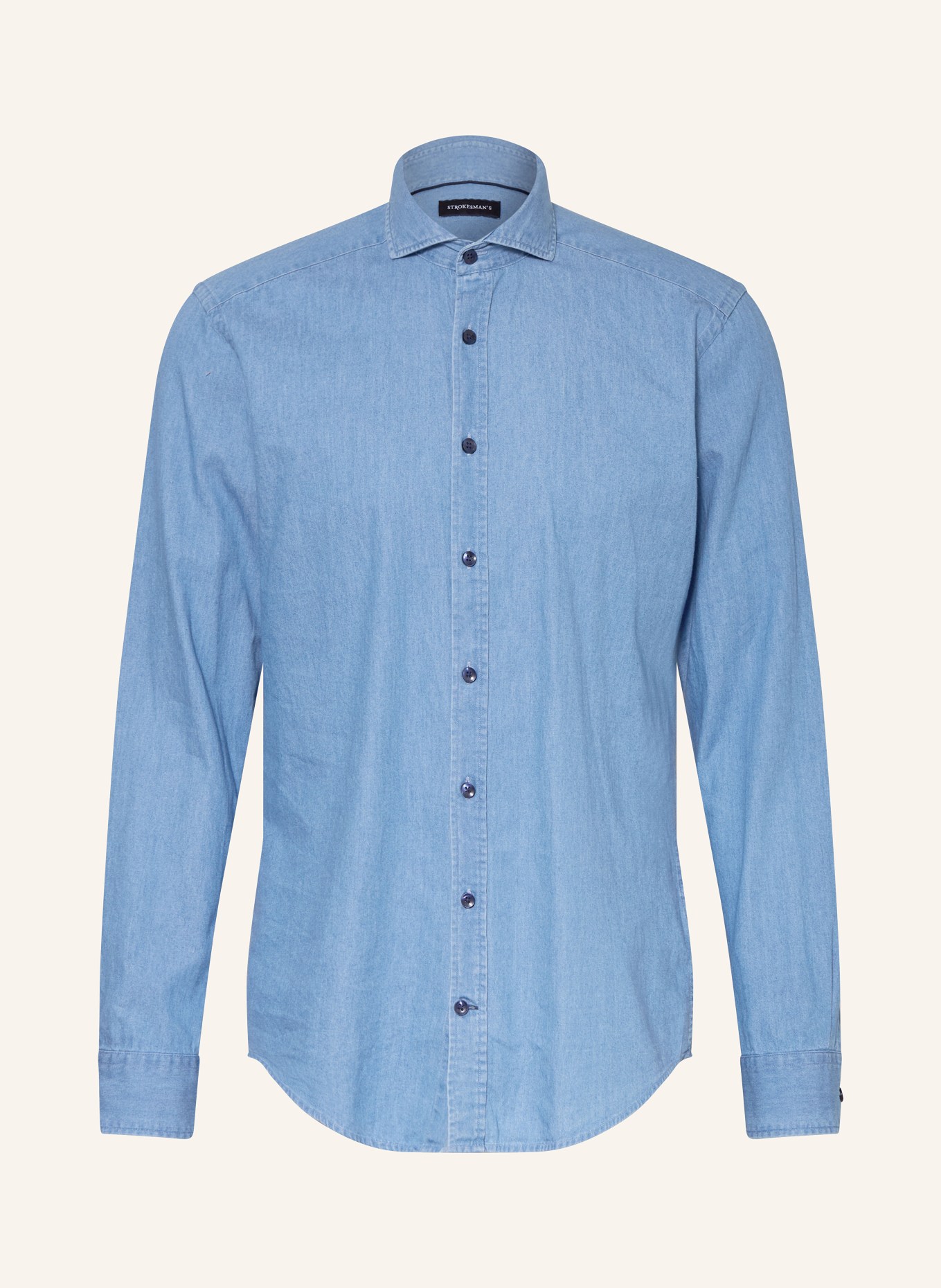 STROKESMAN'S Hemd Regular Fit in Jeansoptik: BLAU
