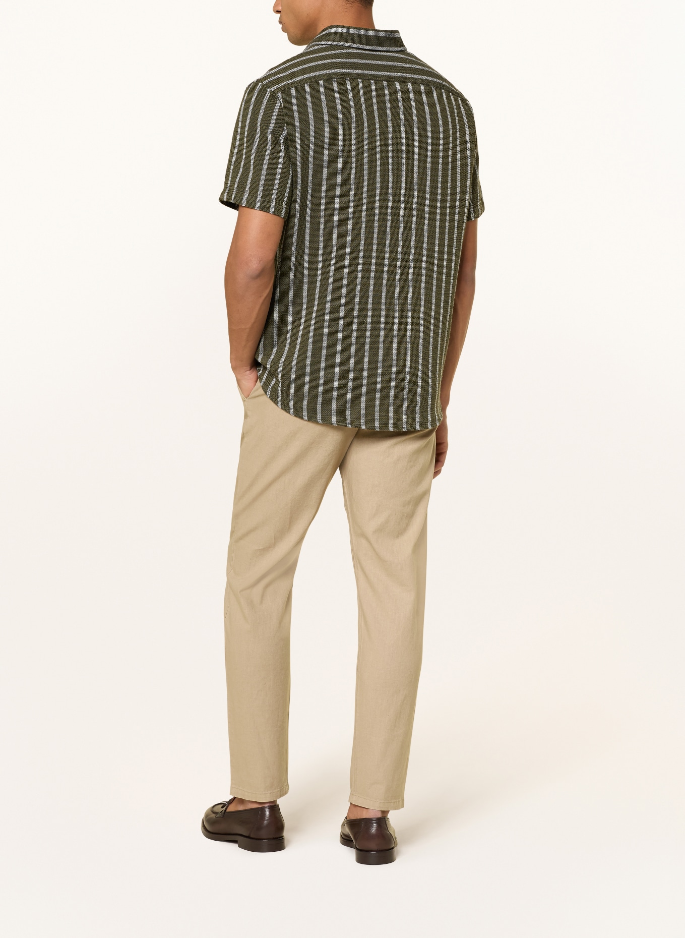 PAUL Chino Regular Fit s lnem: KHAKI