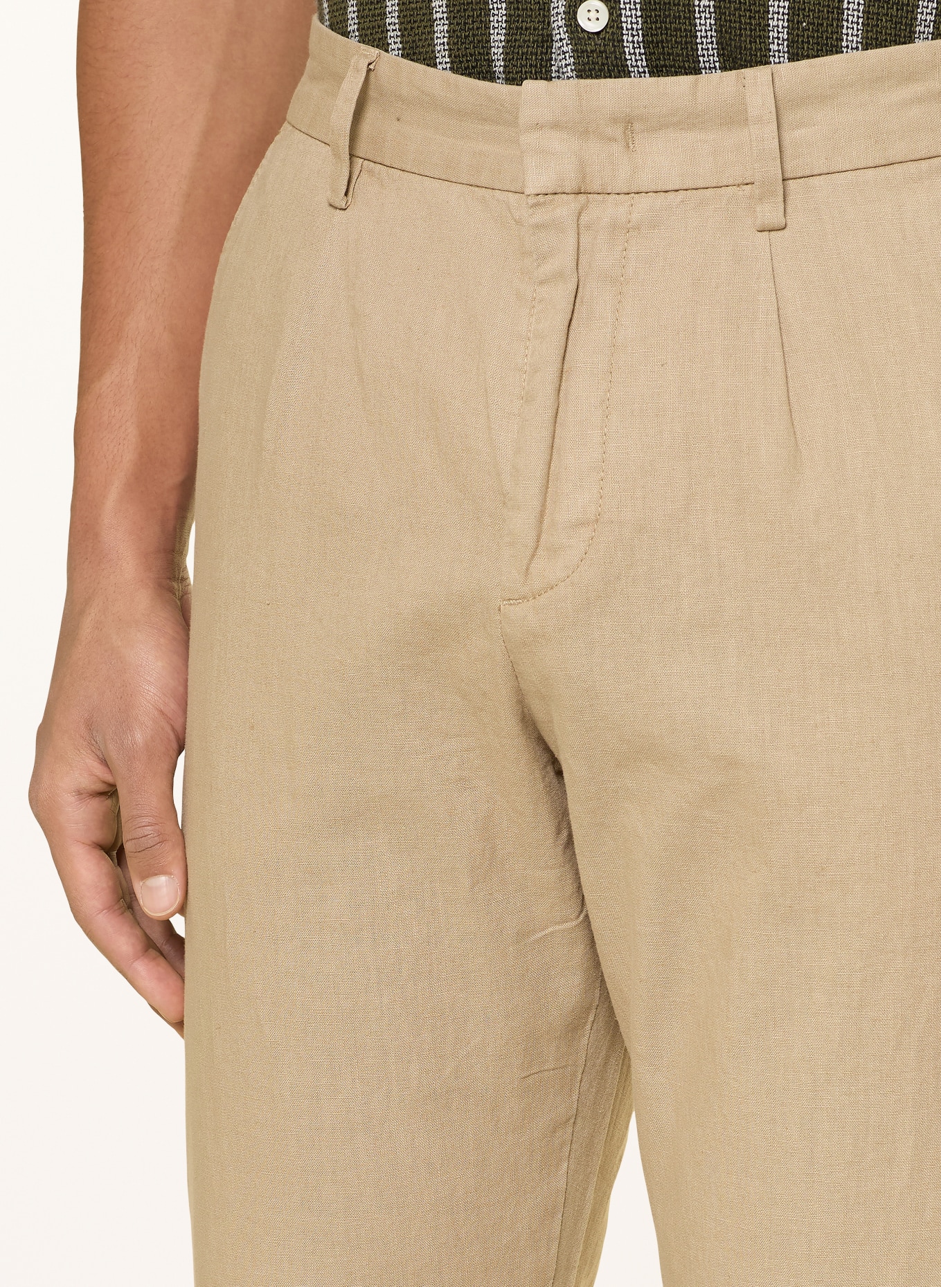 PAUL Chino Regular Fit s lnem: KHAKI