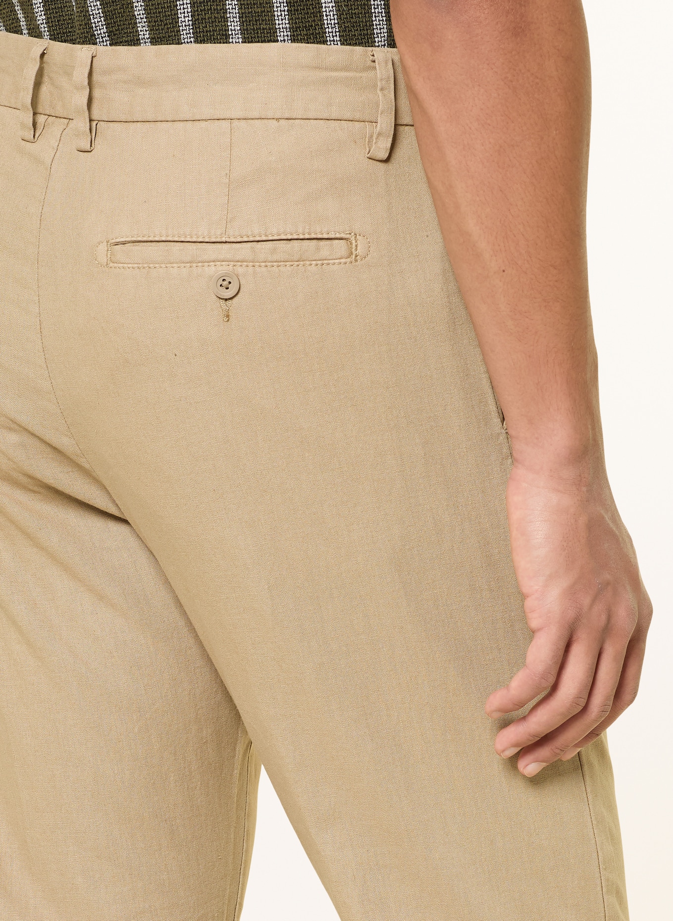 PAUL Chino Regular Fit s lnem: KHAKI