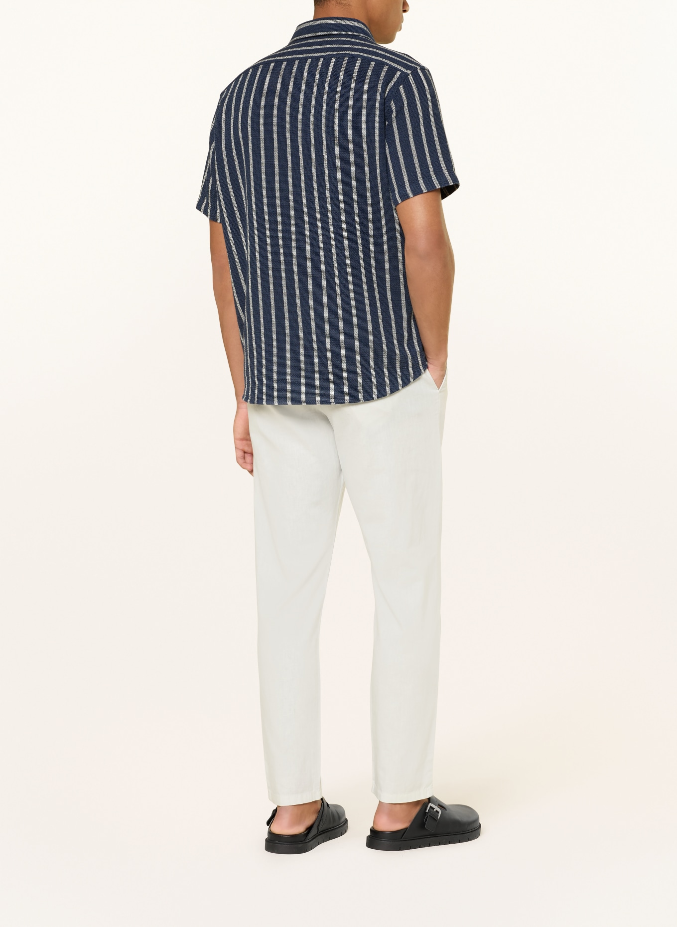 PAUL Chino Regular Fit mit Leinen: ECRU