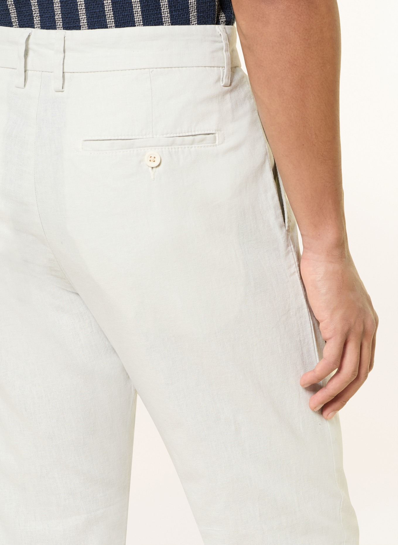 PAUL Chino Regular Fit mit Leinen: ECRU