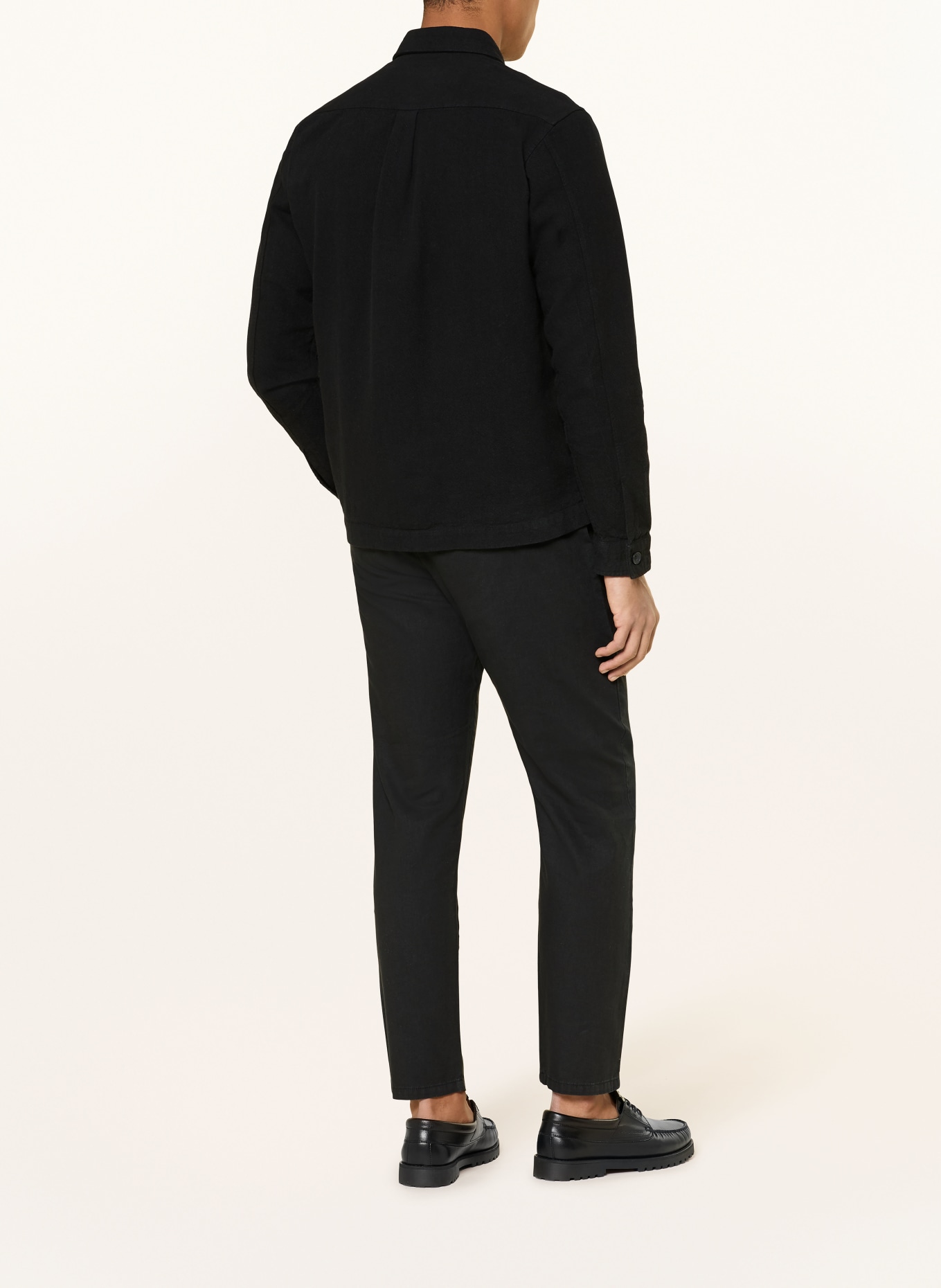 PAUL Chino Regular Fit mit Leinen: SCHWARZ