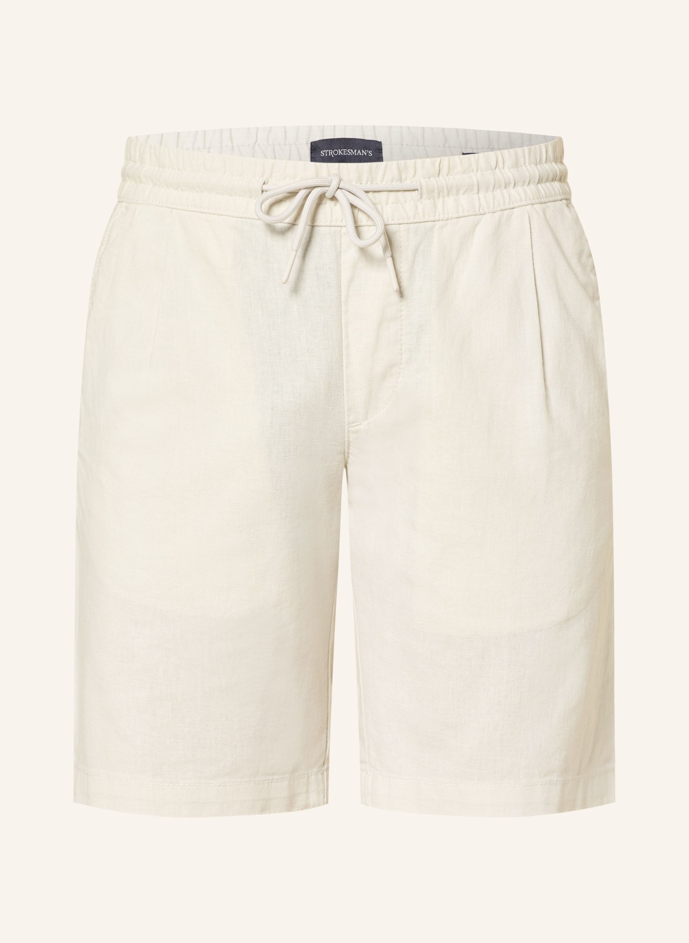 STROKESMAN'S Regular fit shorts with linen: LIGHT GRAY