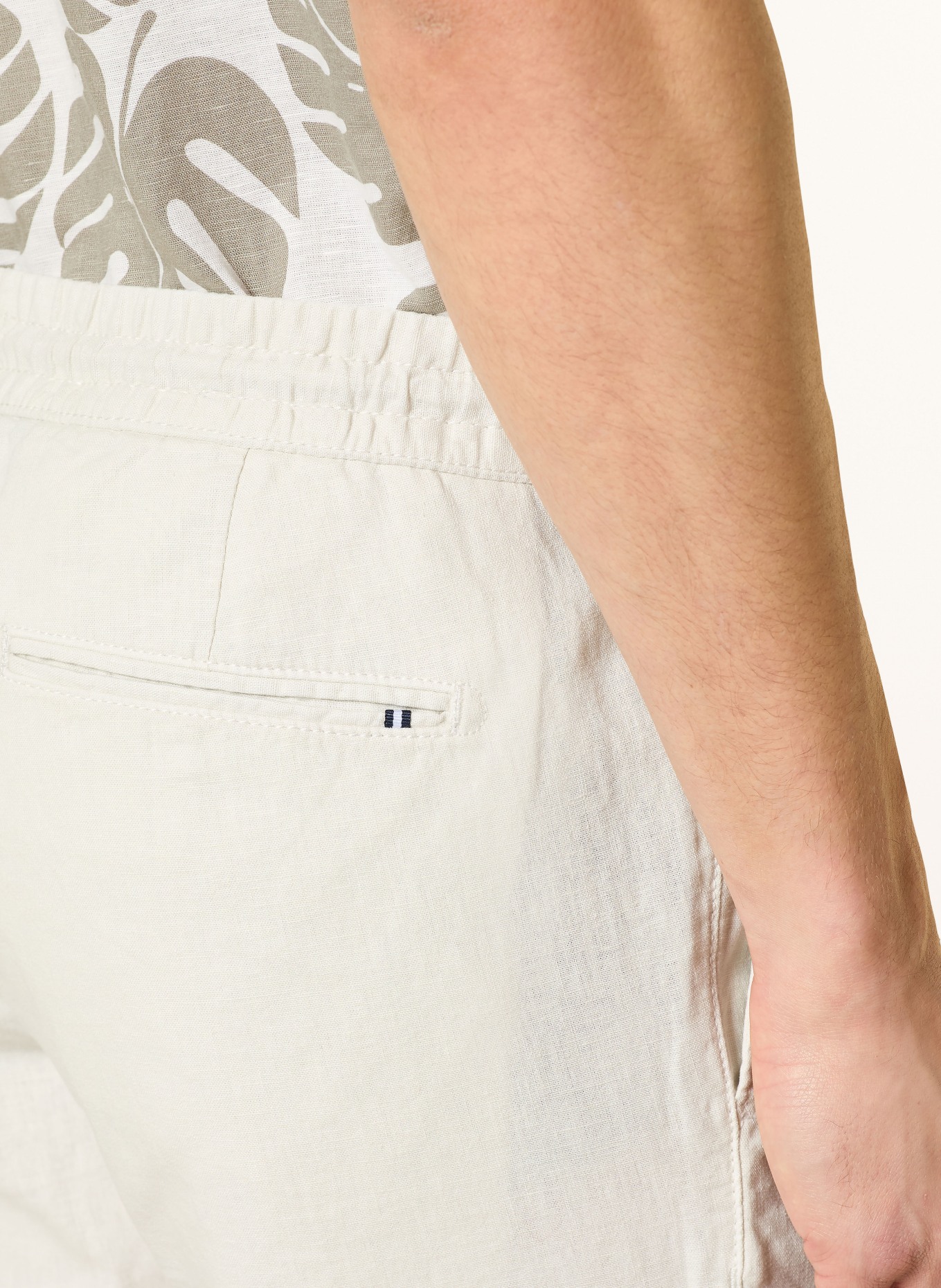 STROKESMAN'S Regular fit shorts with linen: LIGHT GRAY