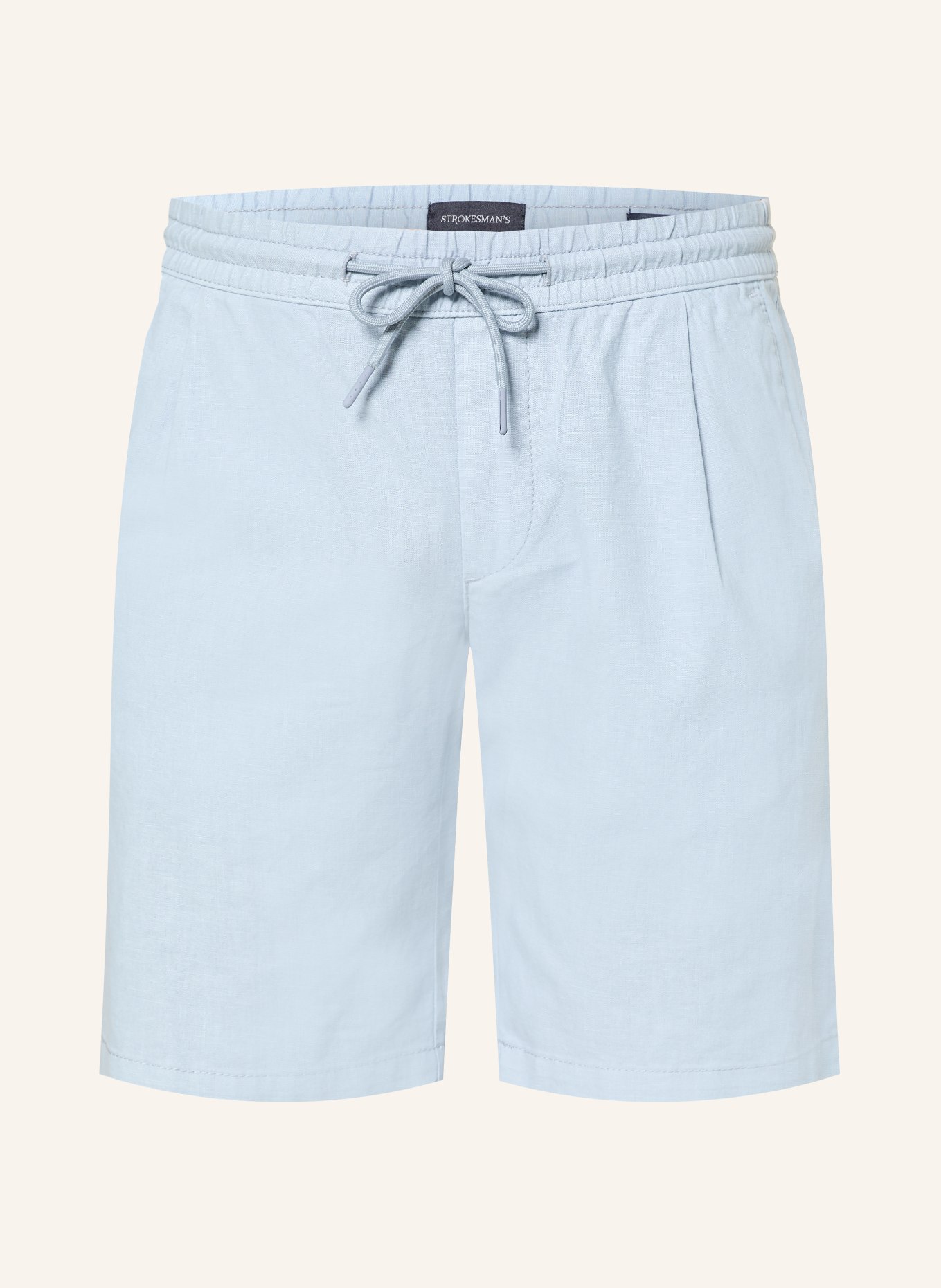 STROKESMAN'S Regular fit shorts with linen: LIGHT BLUE