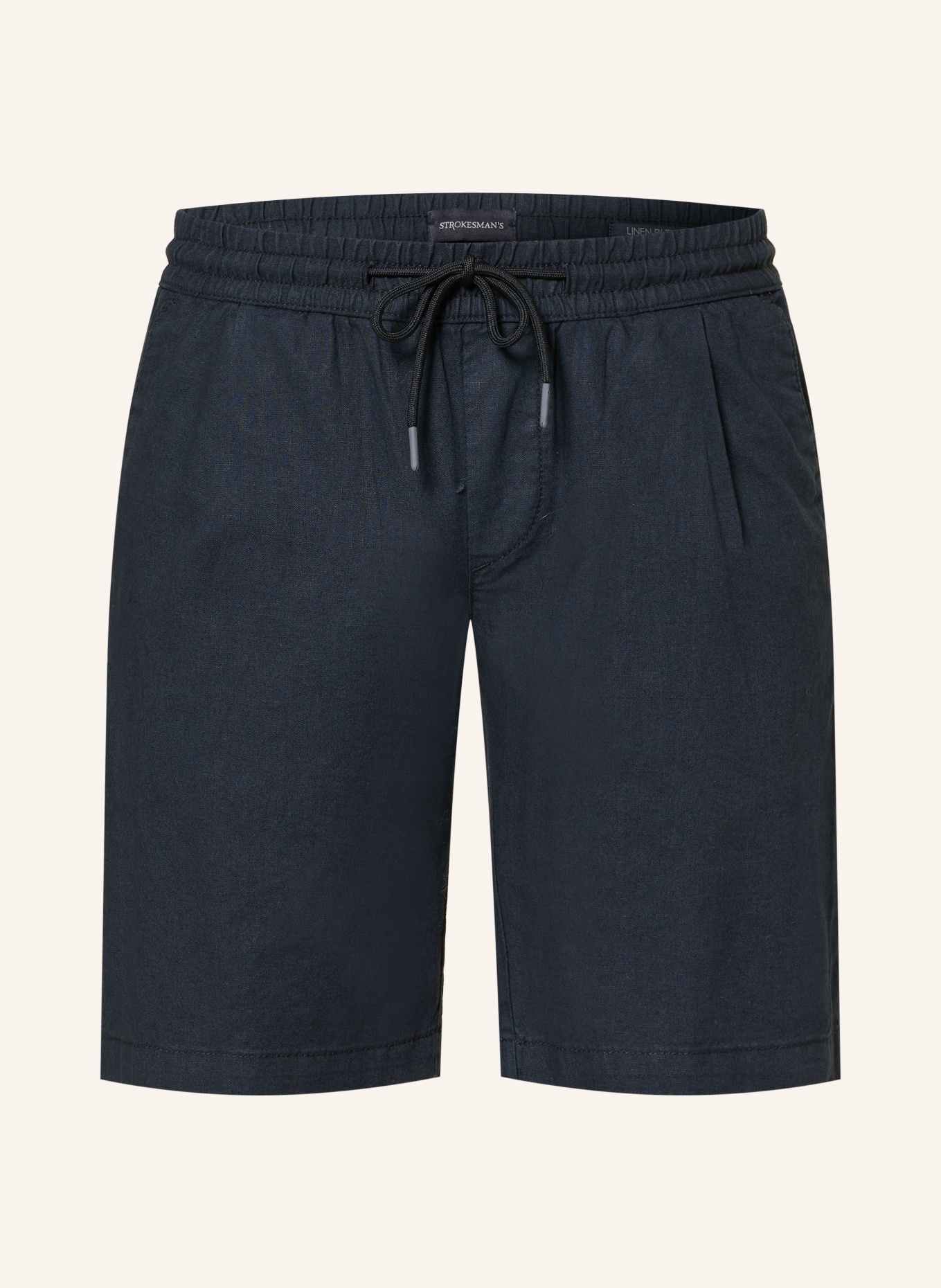 STROKESMAN'S Regular fit shorts with linen: DARK BLUE