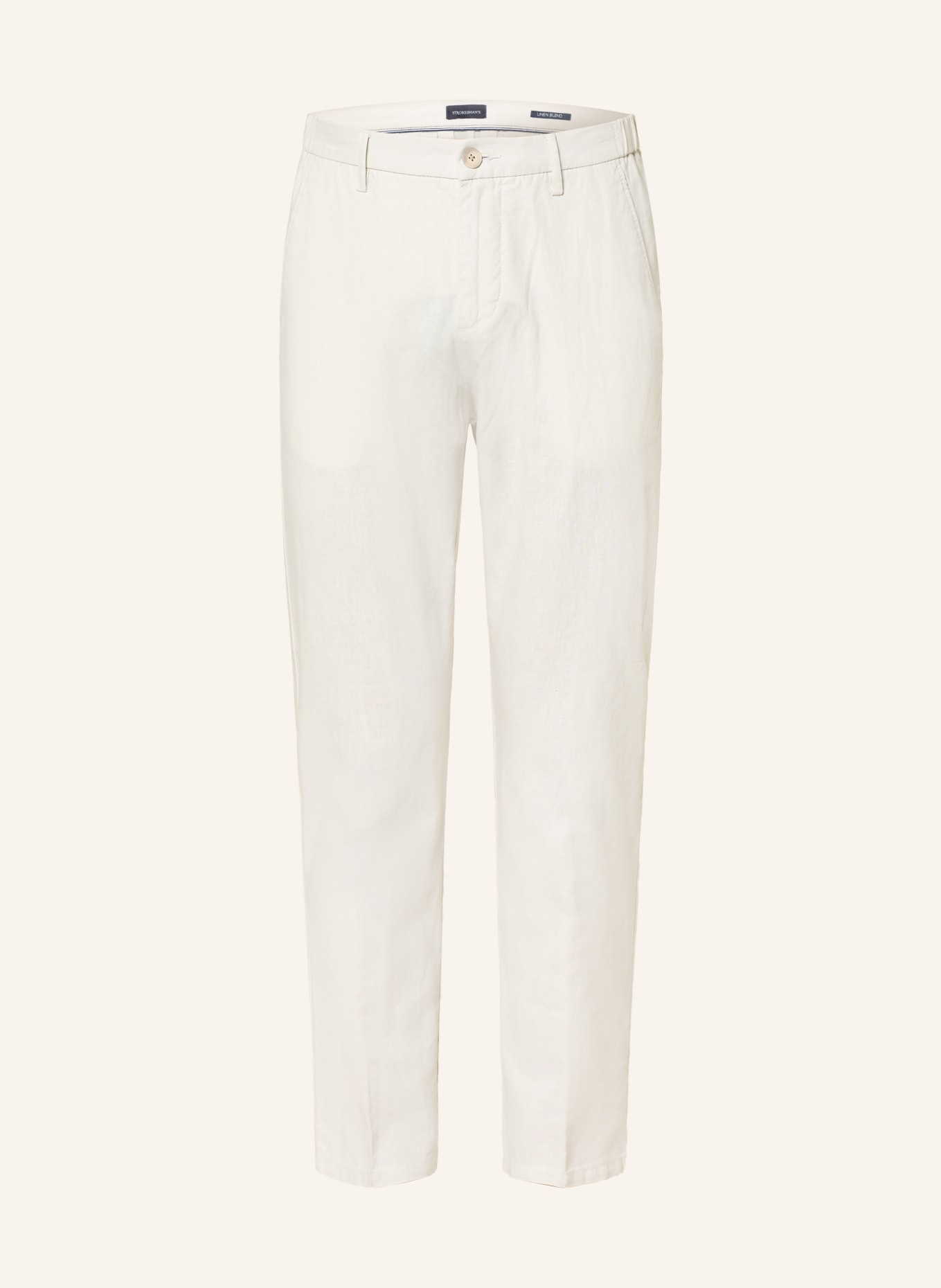 STROKESMAN'S Regular fit chino with linen: ECRU