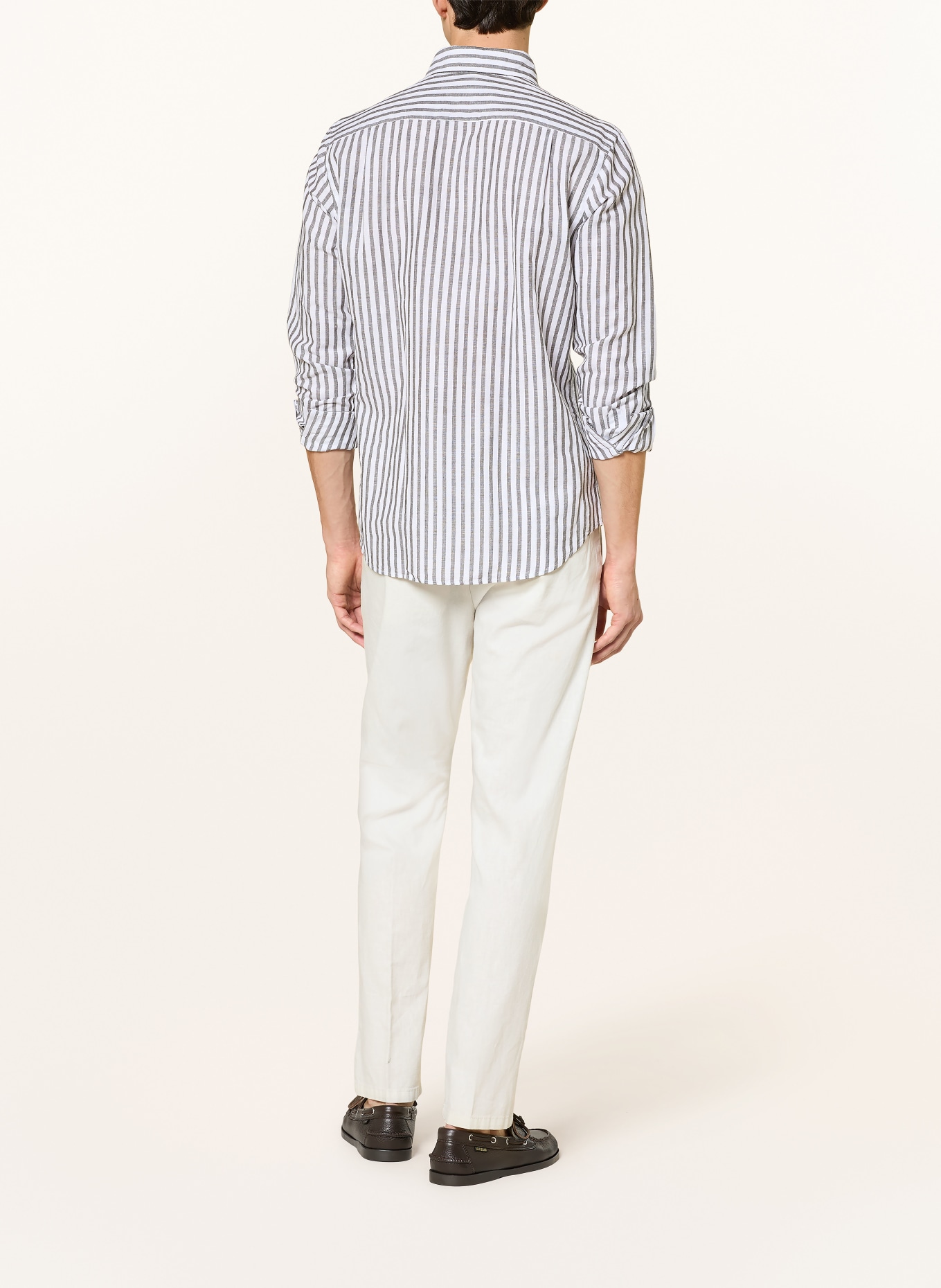 STROKESMAN'S Regular fit chino with linen: ECRU