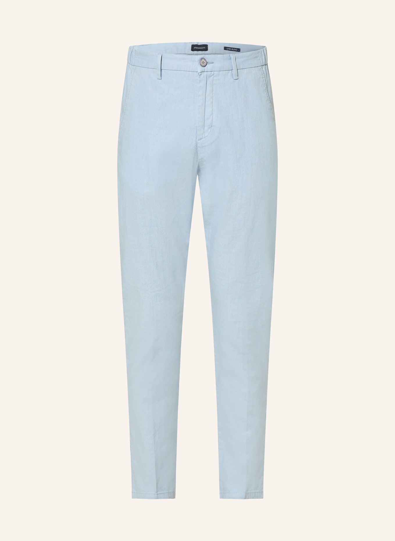 STROKESMAN'S Regular fit chino with linen: LIGHT BLUE