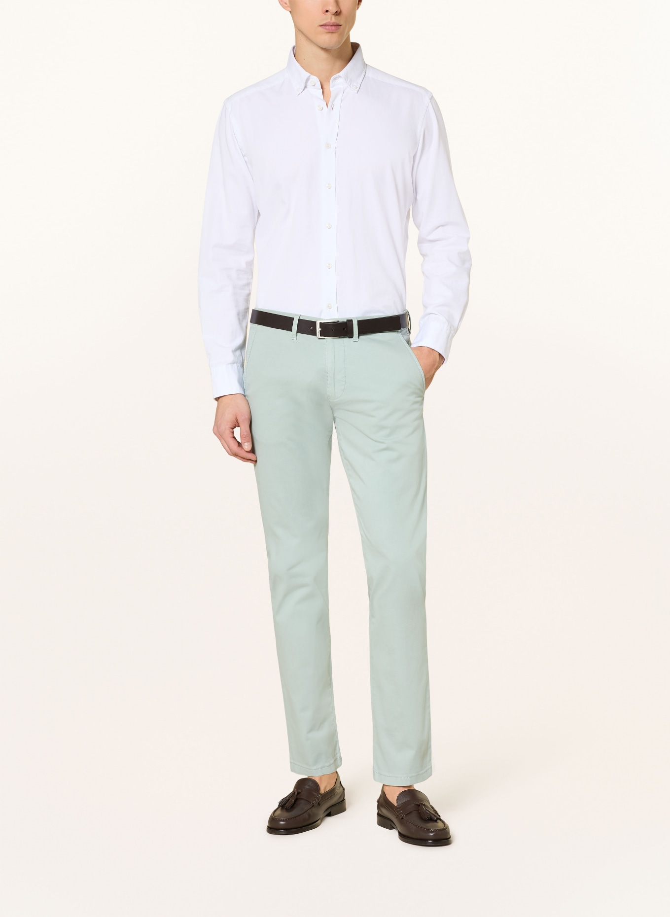 STROKESMAN'S Regular fit chino pants: LIGHT GREEN