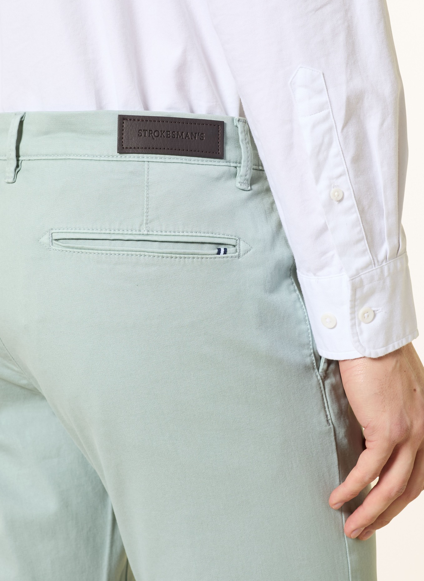 STROKESMAN'S Regular fit chino pants: LIGHT GREEN