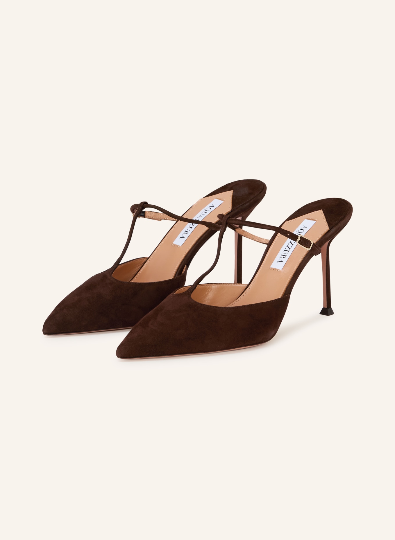 AQUAZZURA SORBONNE mules: DARK BROWN
