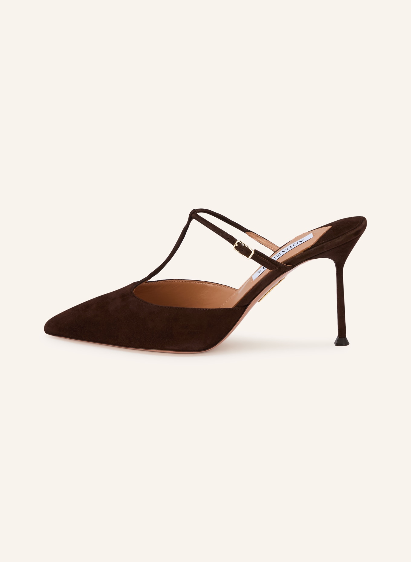 AQUAZZURA SORBONNE mules: DARK BROWN