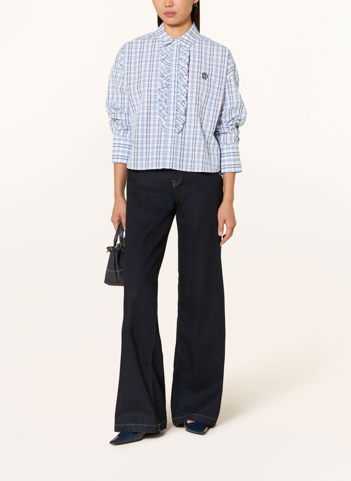 darling harbour Hemdbluse mit Rüschen: LIGHT BLUE