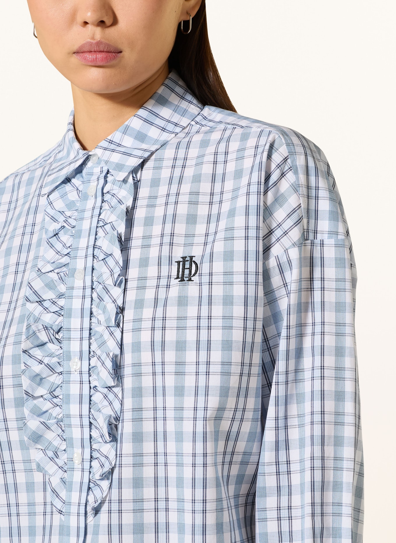 darling harbour Hemdbluse mit Rüschen: LIGHT BLUE