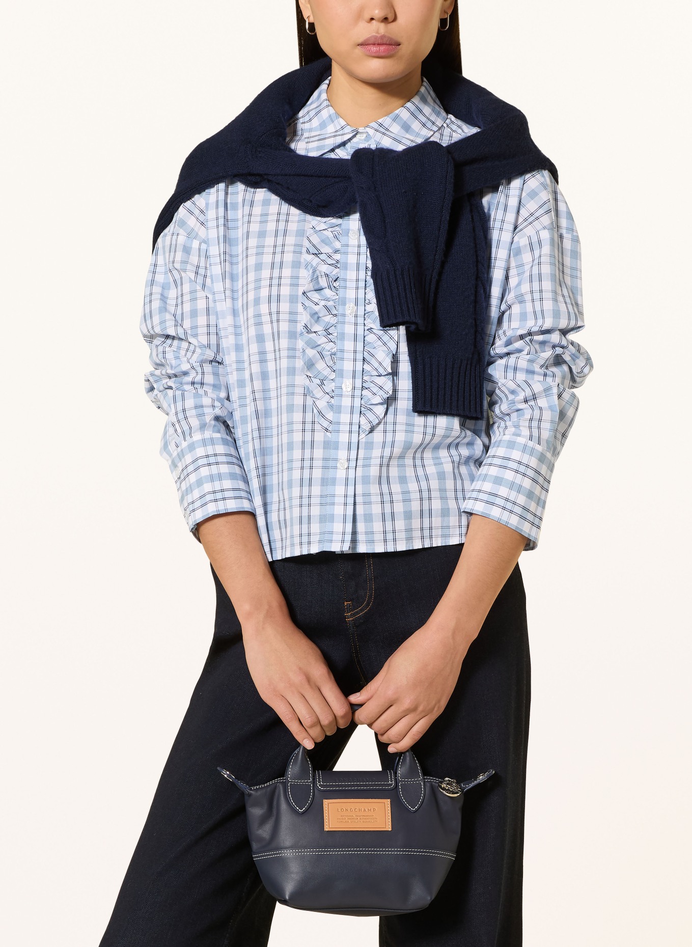 darling harbour Hemdbluse mit Rüschen: LIGHT BLUE