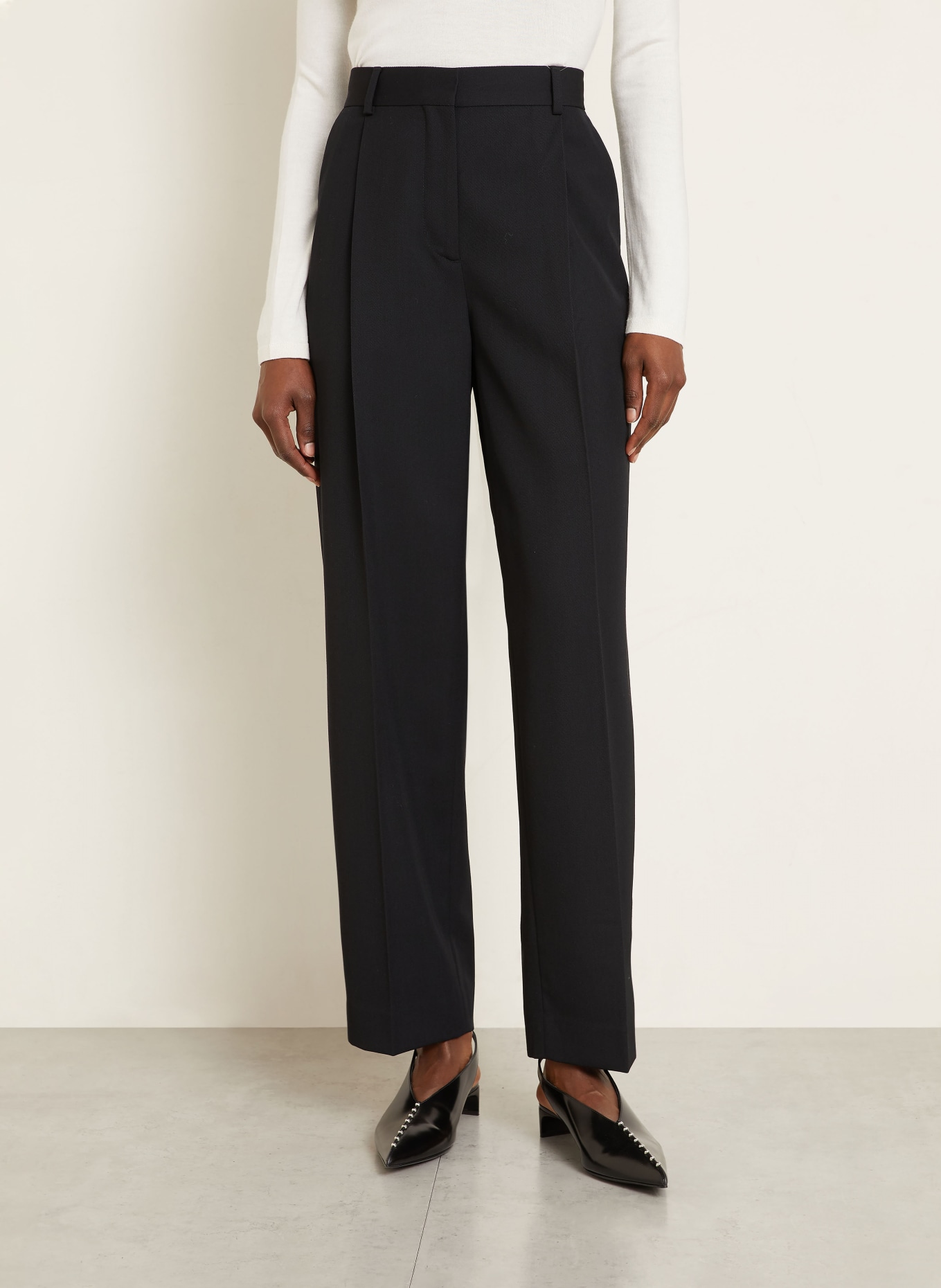 TOTEME kalhoty: ČERNÁ