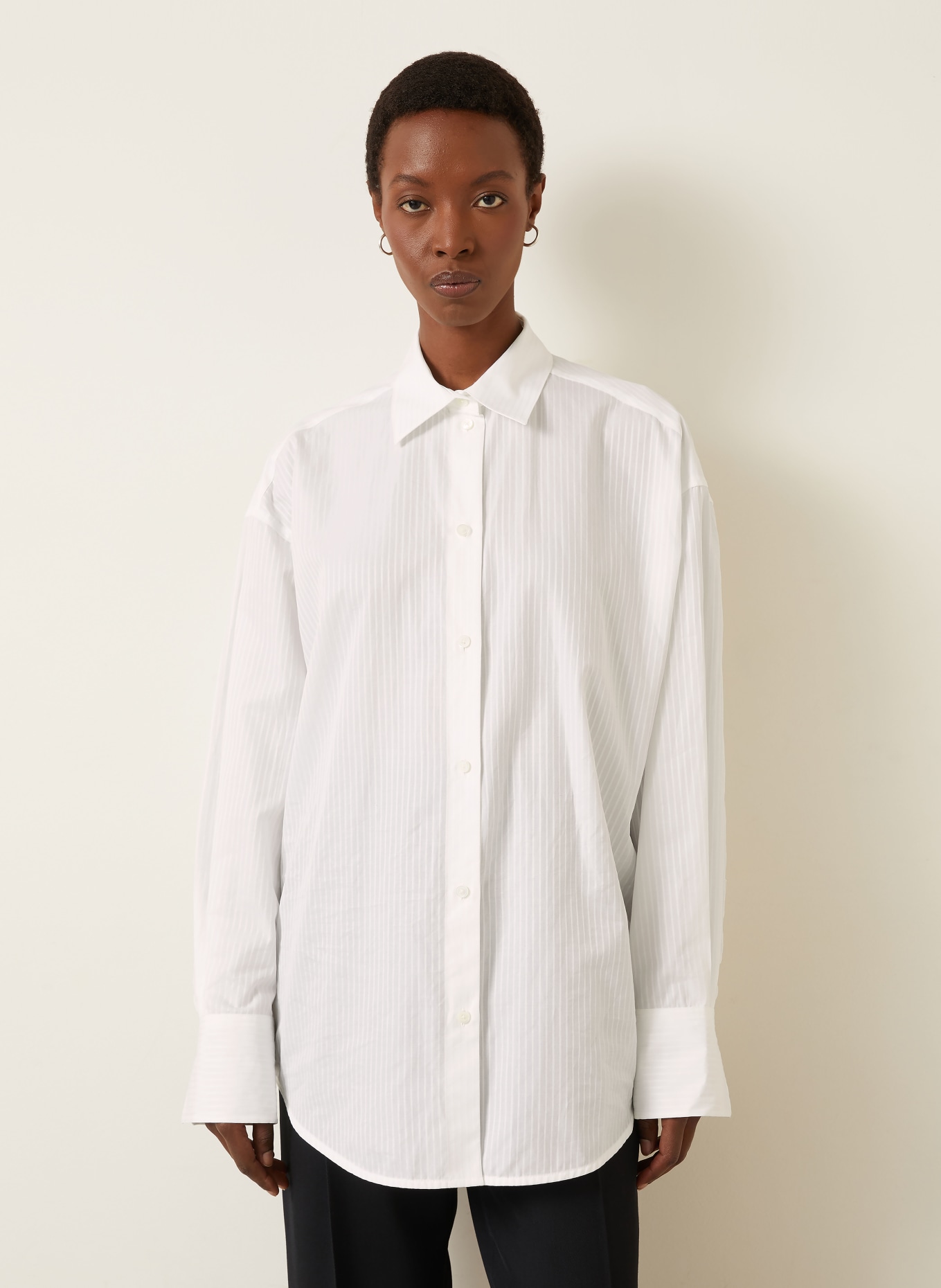 TOTEME Oversized-Hemdbuse: WEISS