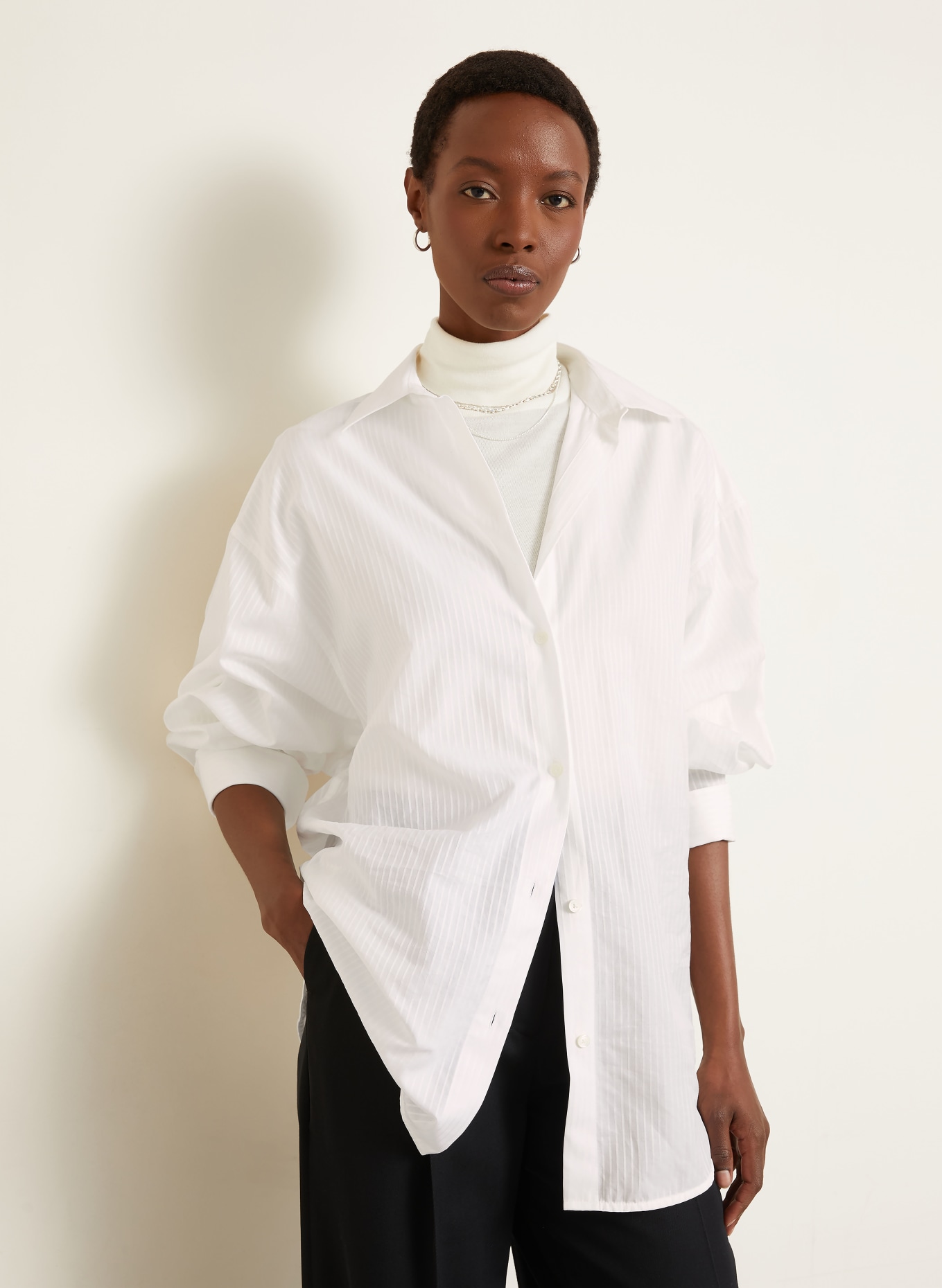 TOTEME Oversized-Hemdbuse: WEISS