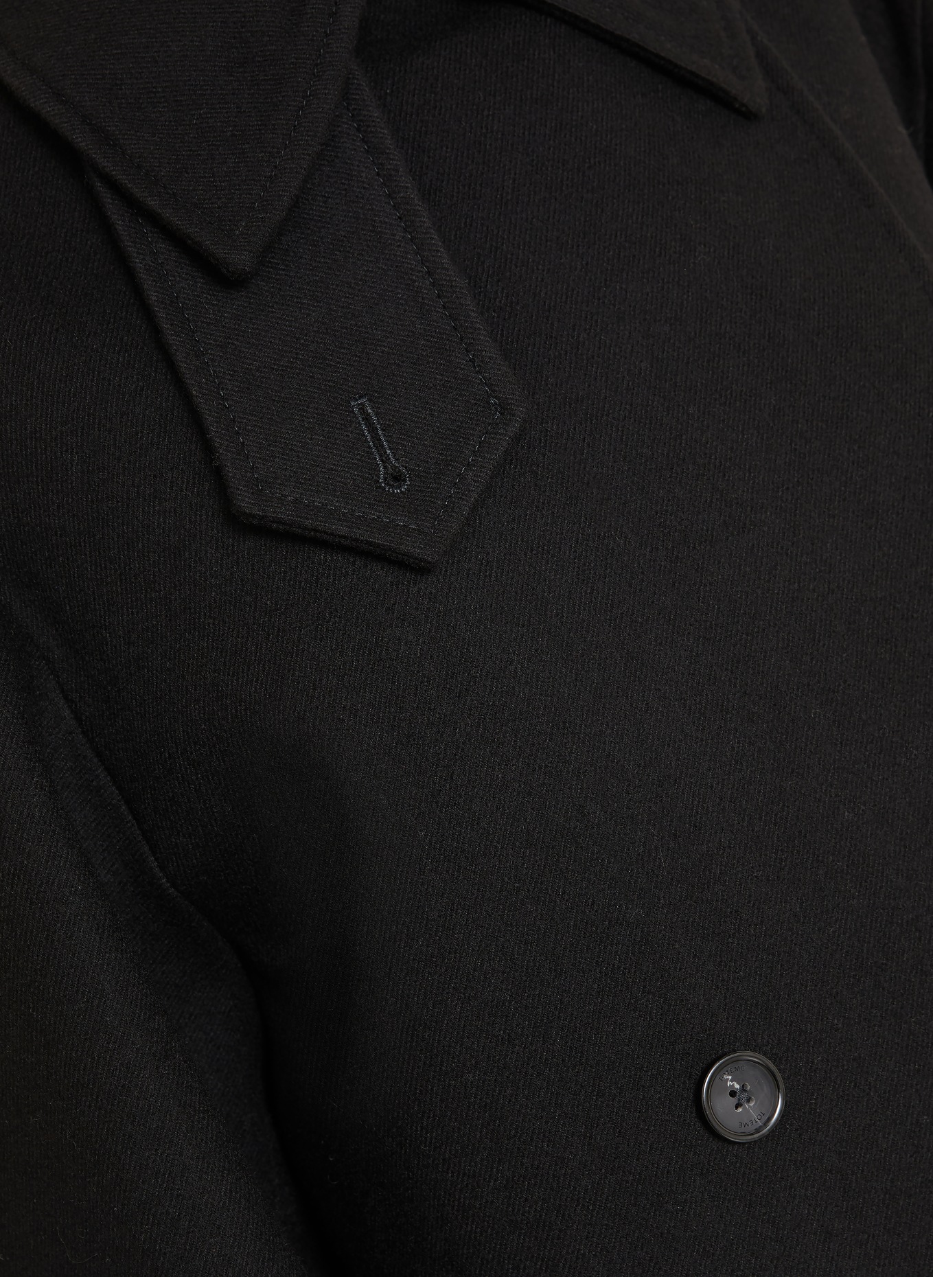 TOTEME vlněný kabát: ČERNÁ