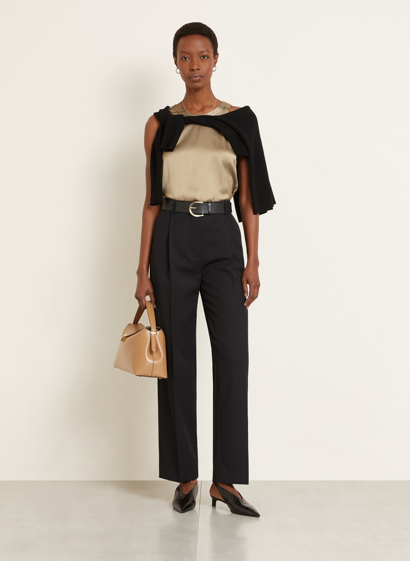 TOTEME Satynowa bluzka: JASNOBRĄZOWY