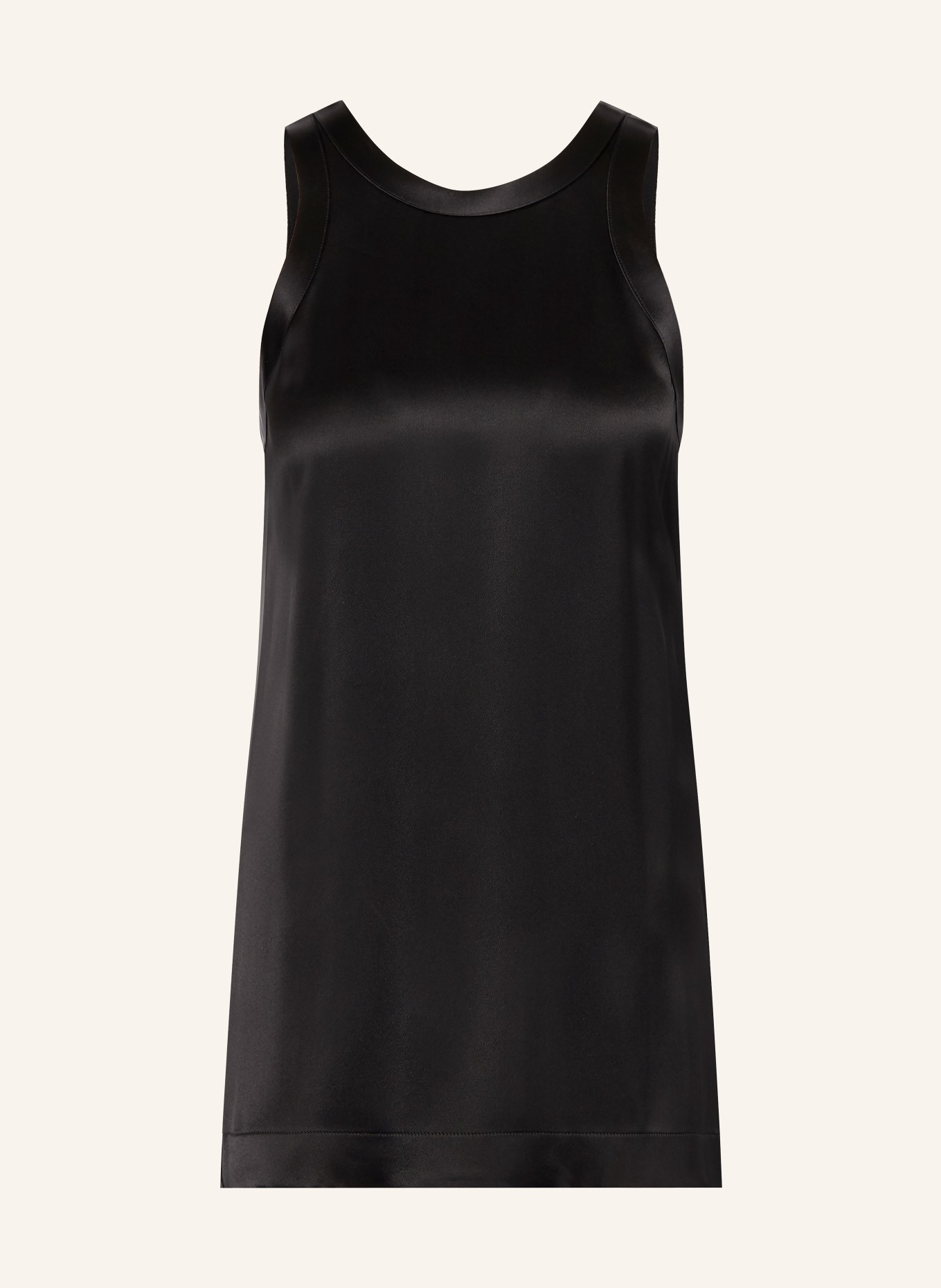 TOTEME saténové tričko: ČERNÁ