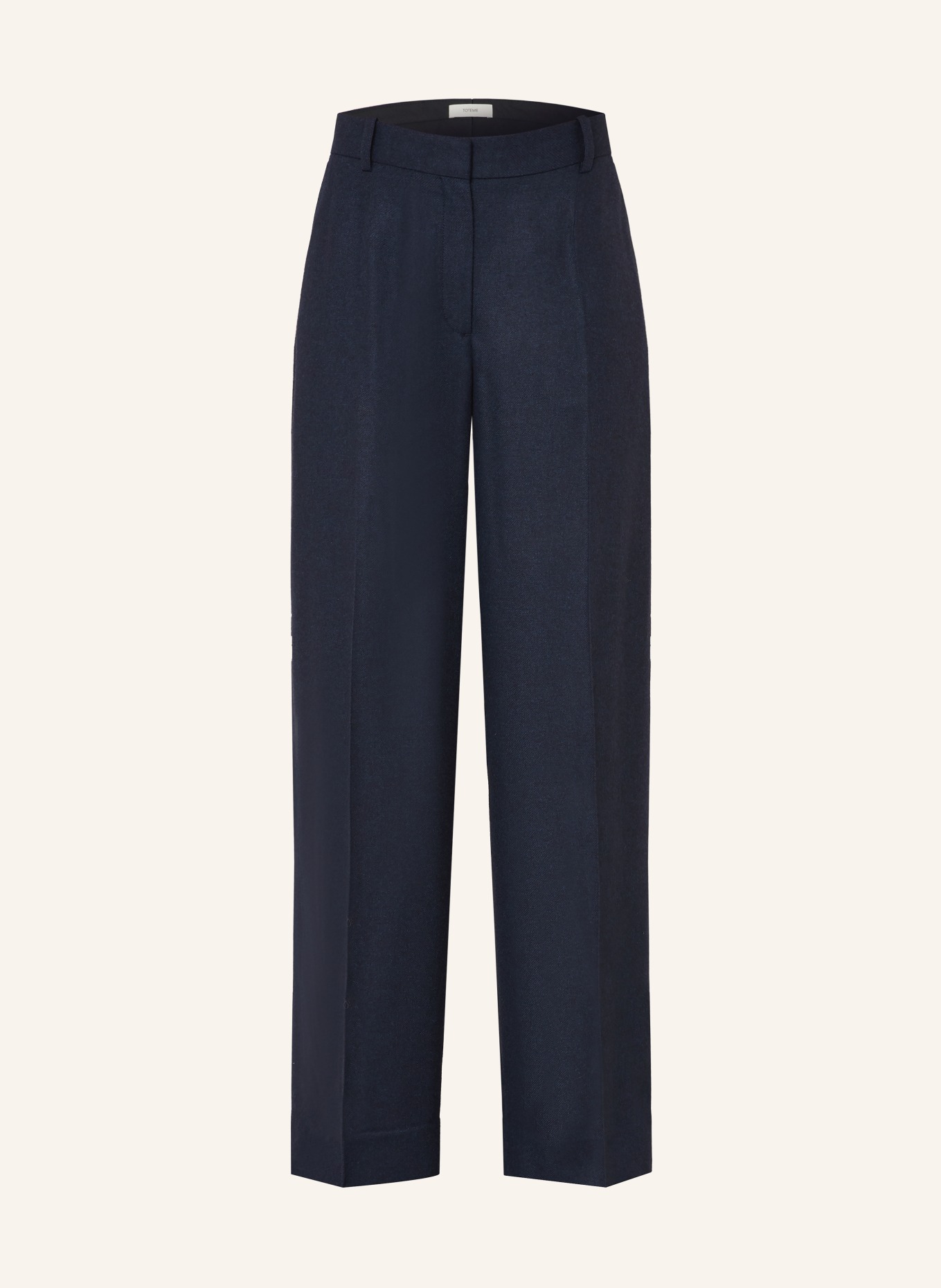 TOTEME Marlenehose aus Flannel: DUNKELBLAU