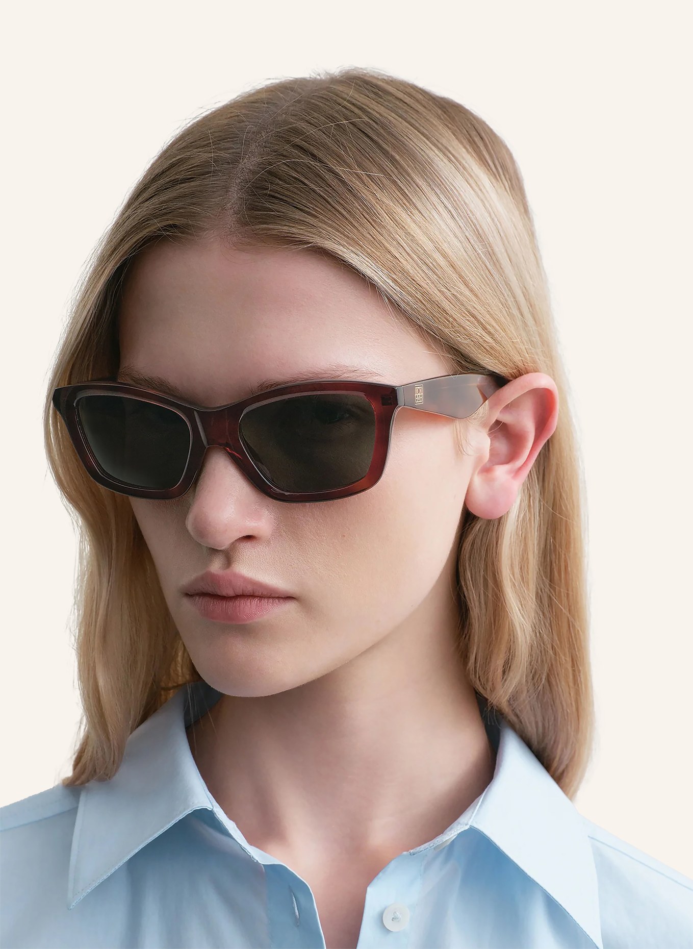 TOTEME sunglasses: HAVANA / DARK GREEN