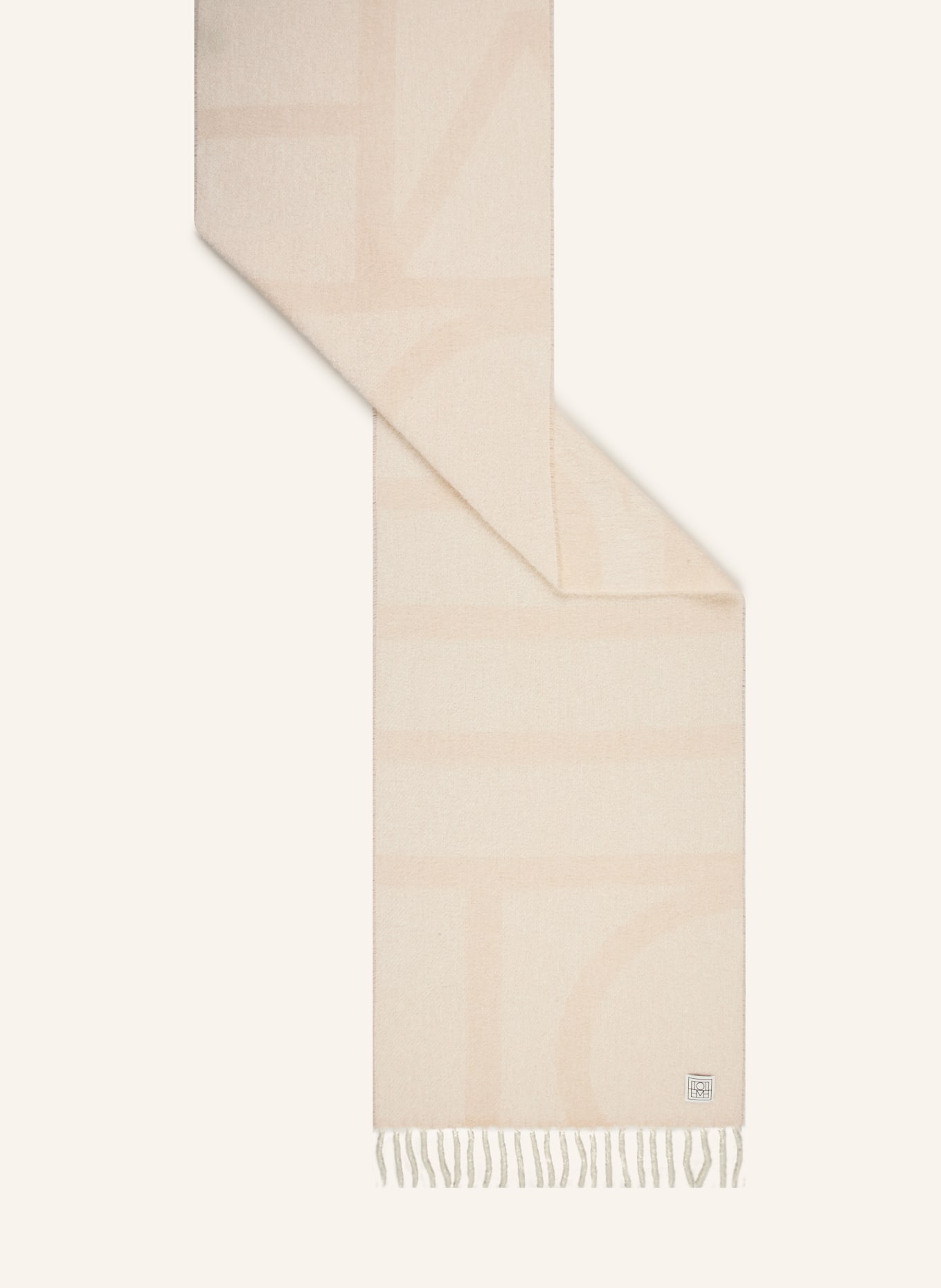 TOTEME Alpaka-Schal aus Bouclé: CREME / BEIGE