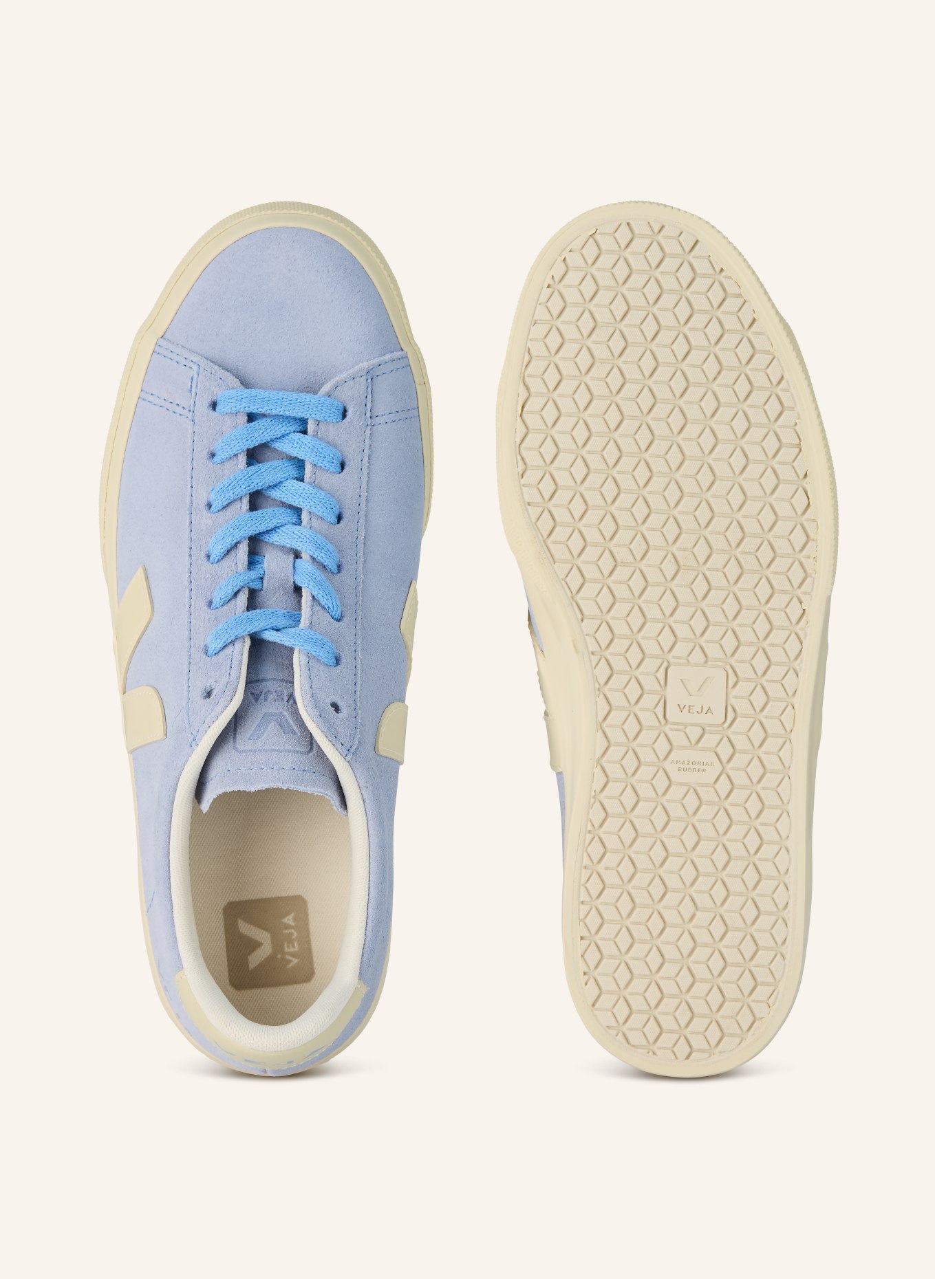 VEJA CAMPO sneaker: LIGHT BLUE / ECRU