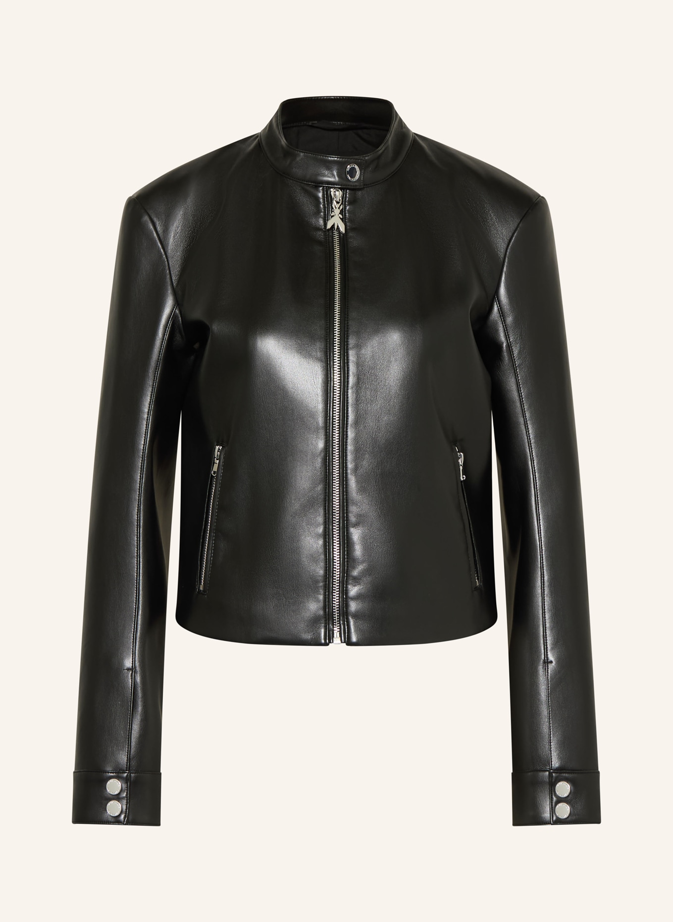 PATRIZIA PEPE Kurtka motocyklowa imitująca skórę: CZARNY