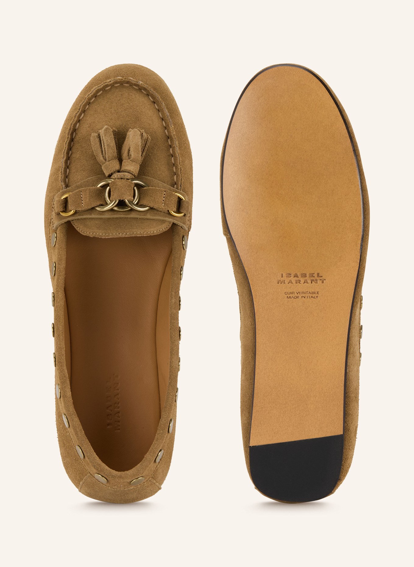 ISABEL MARANT Mokassins FAXEL mit Nieten: TAUPE
