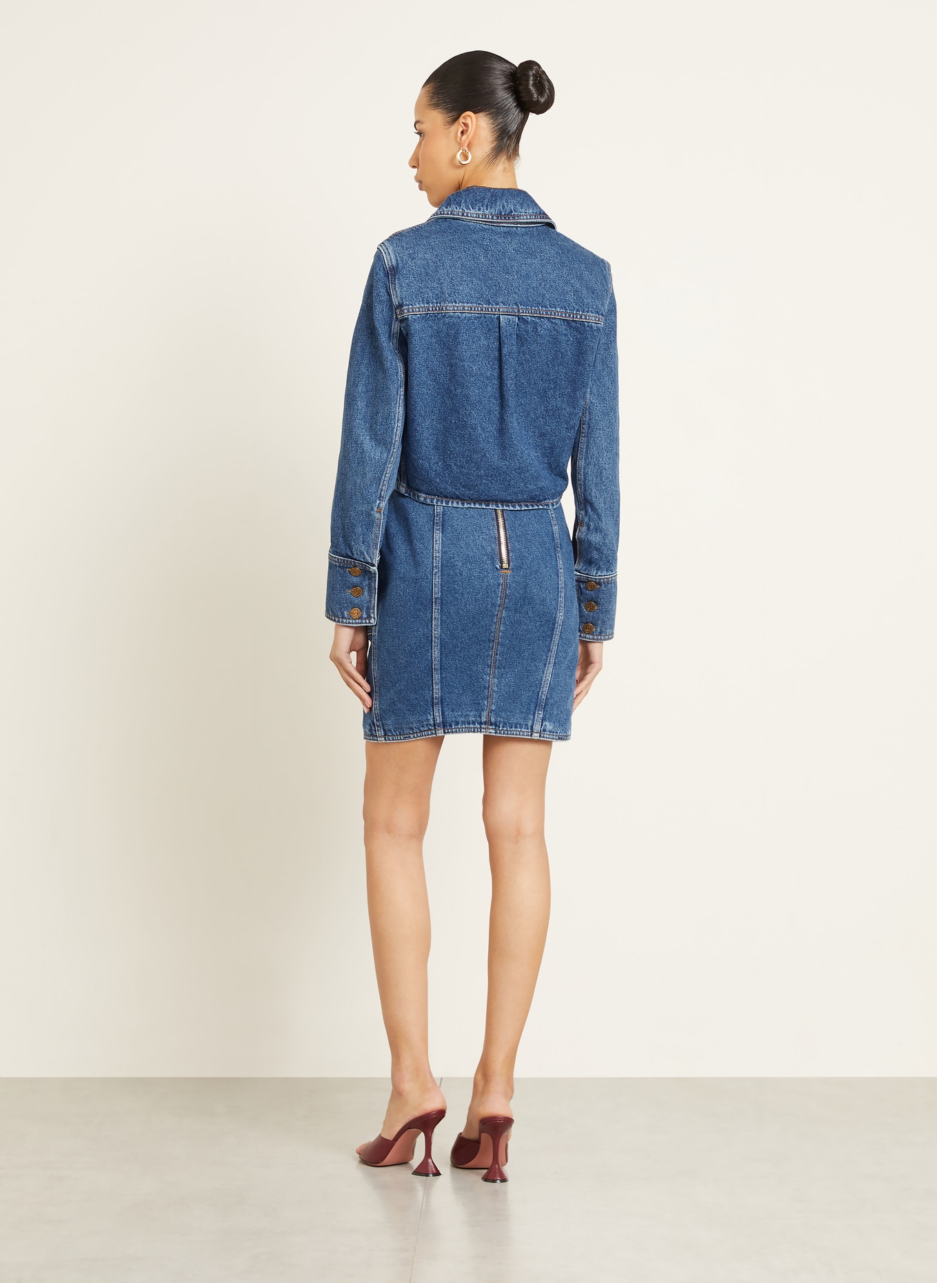 BALMAIN Jeansrock in Wickeloptik: BLAU