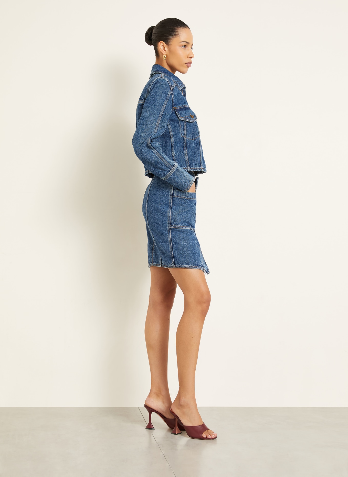 BALMAIN Jeansrock in Wickeloptik: BLAU