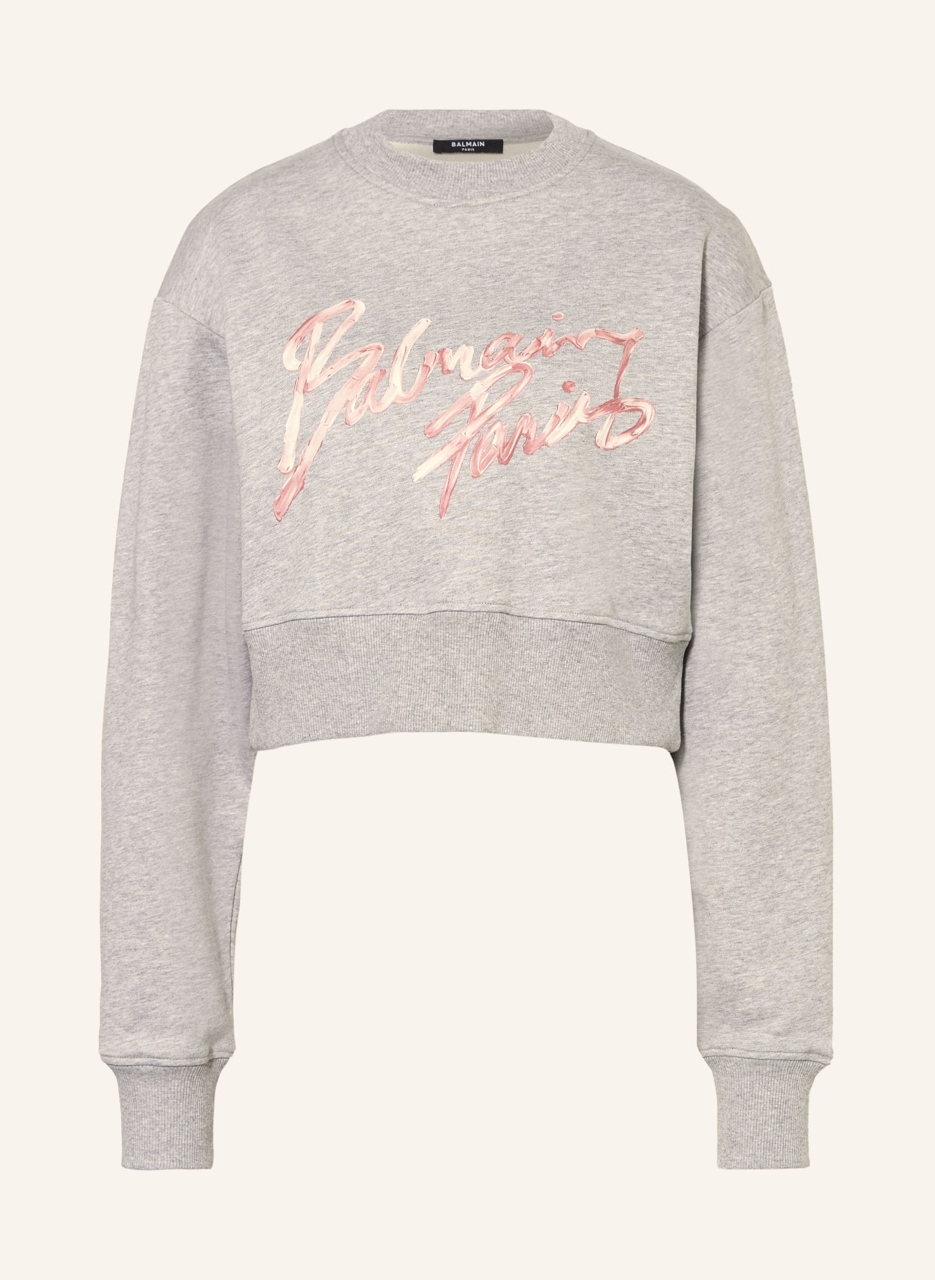BALMAIN sweatshirt: LIGHT GRAY / ROSE