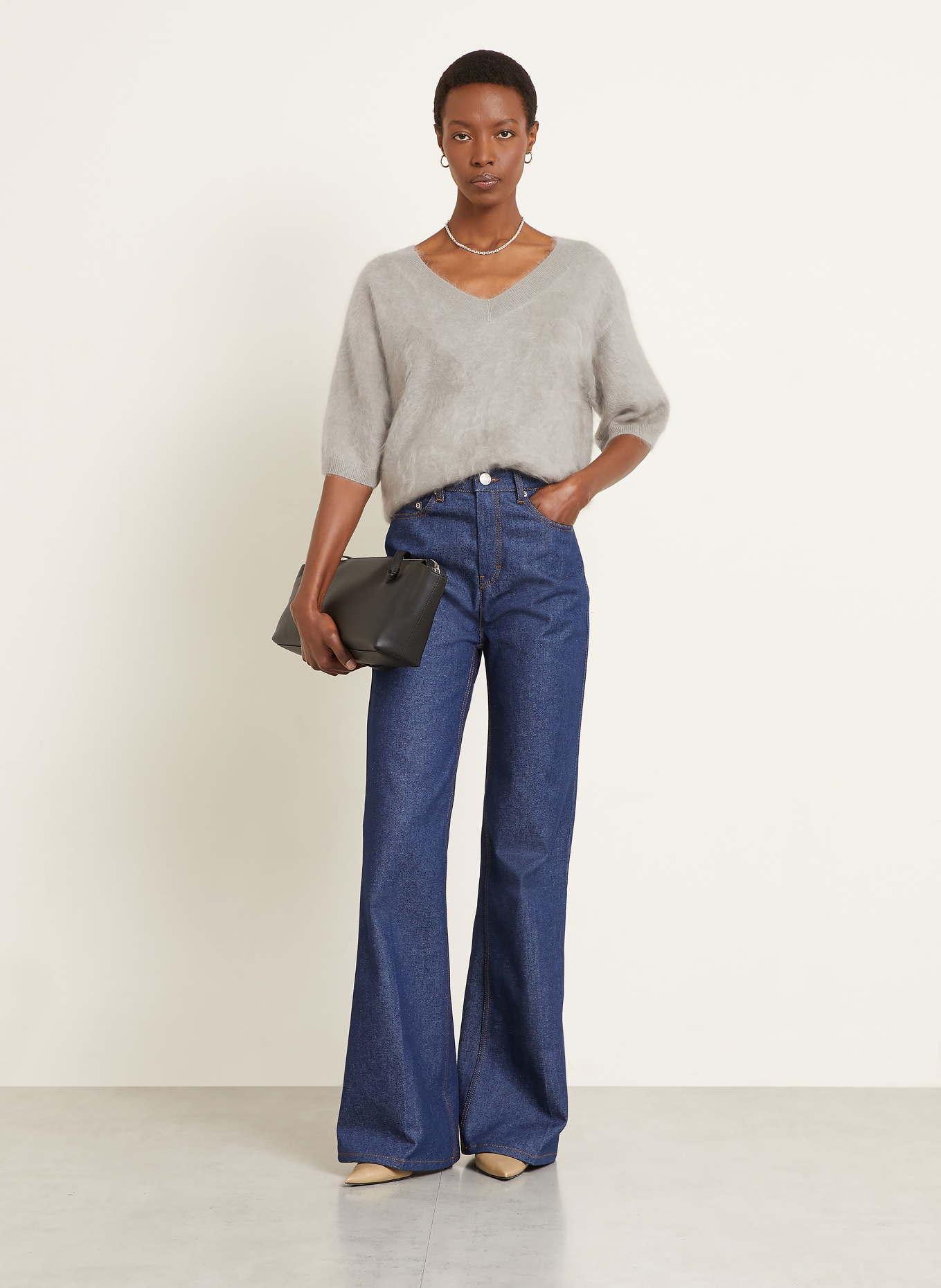 IRIS von ARNIM SORREL knitted shirt made from cashmere: KHAKI