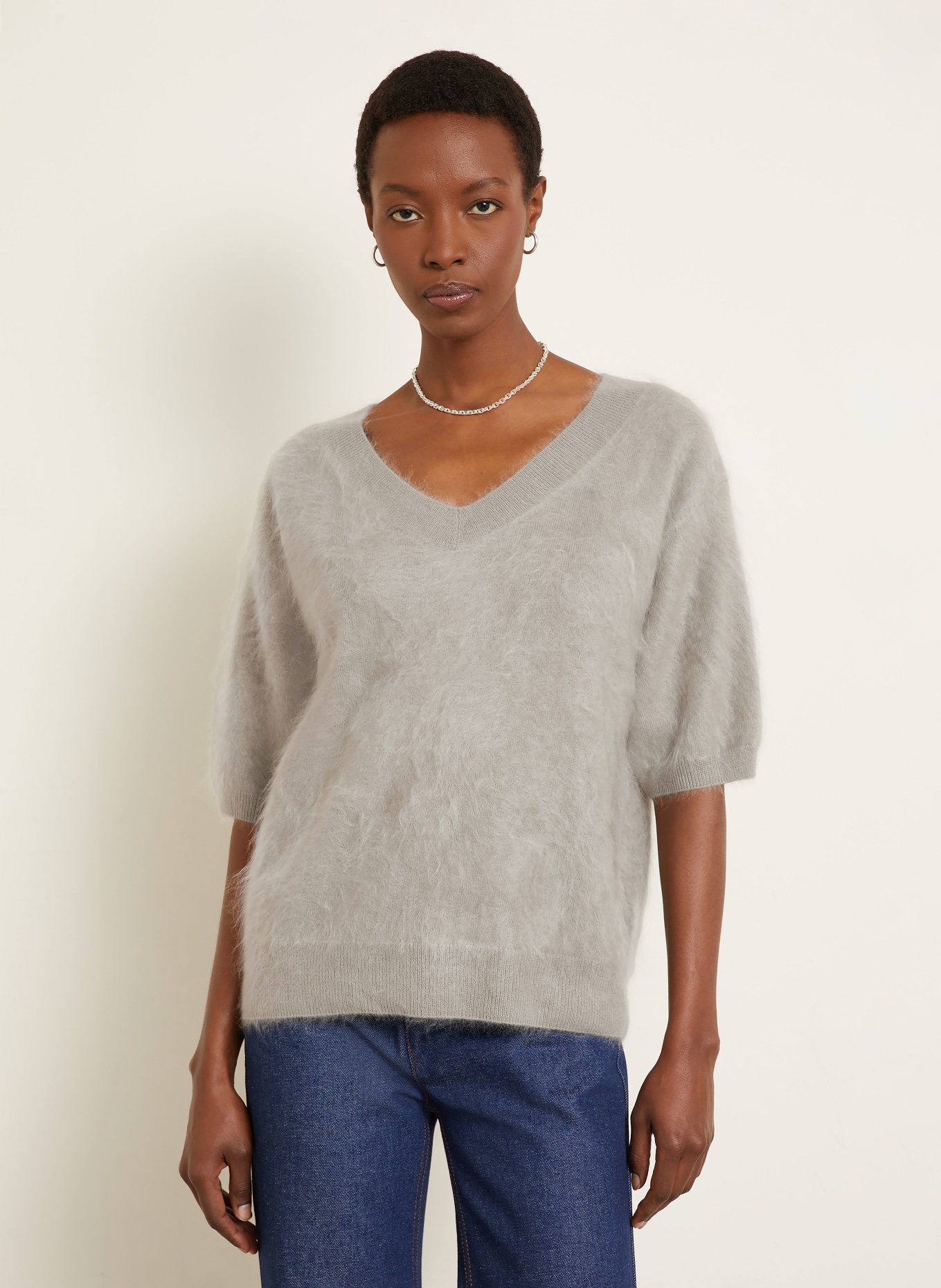 IRIS von ARNIM SORREL knitted shirt made from cashmere: KHAKI