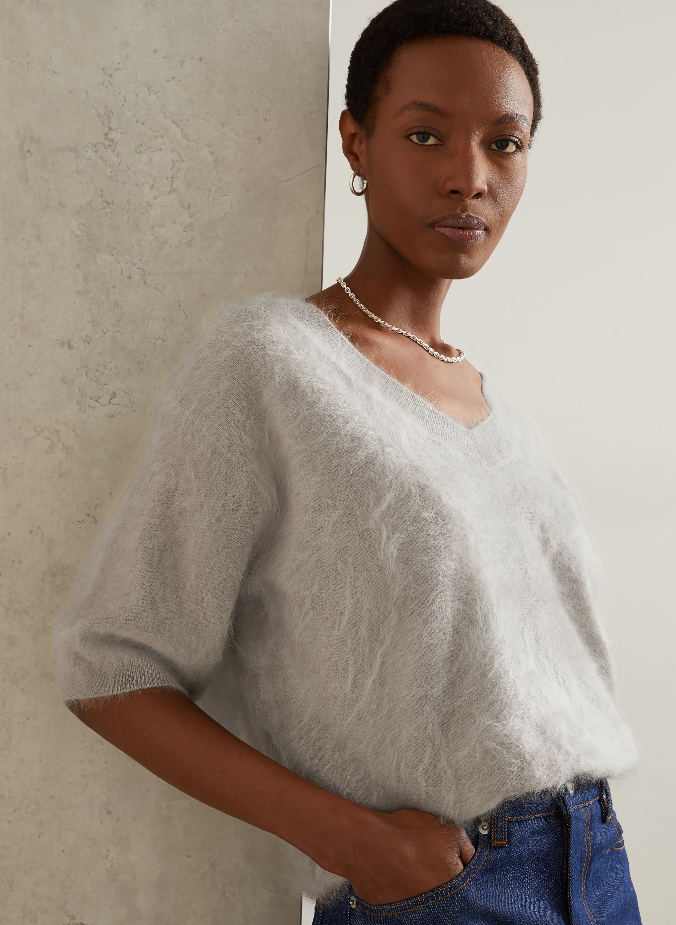 IRIS von ARNIM SORREL knitted shirt made from cashmere: KHAKI