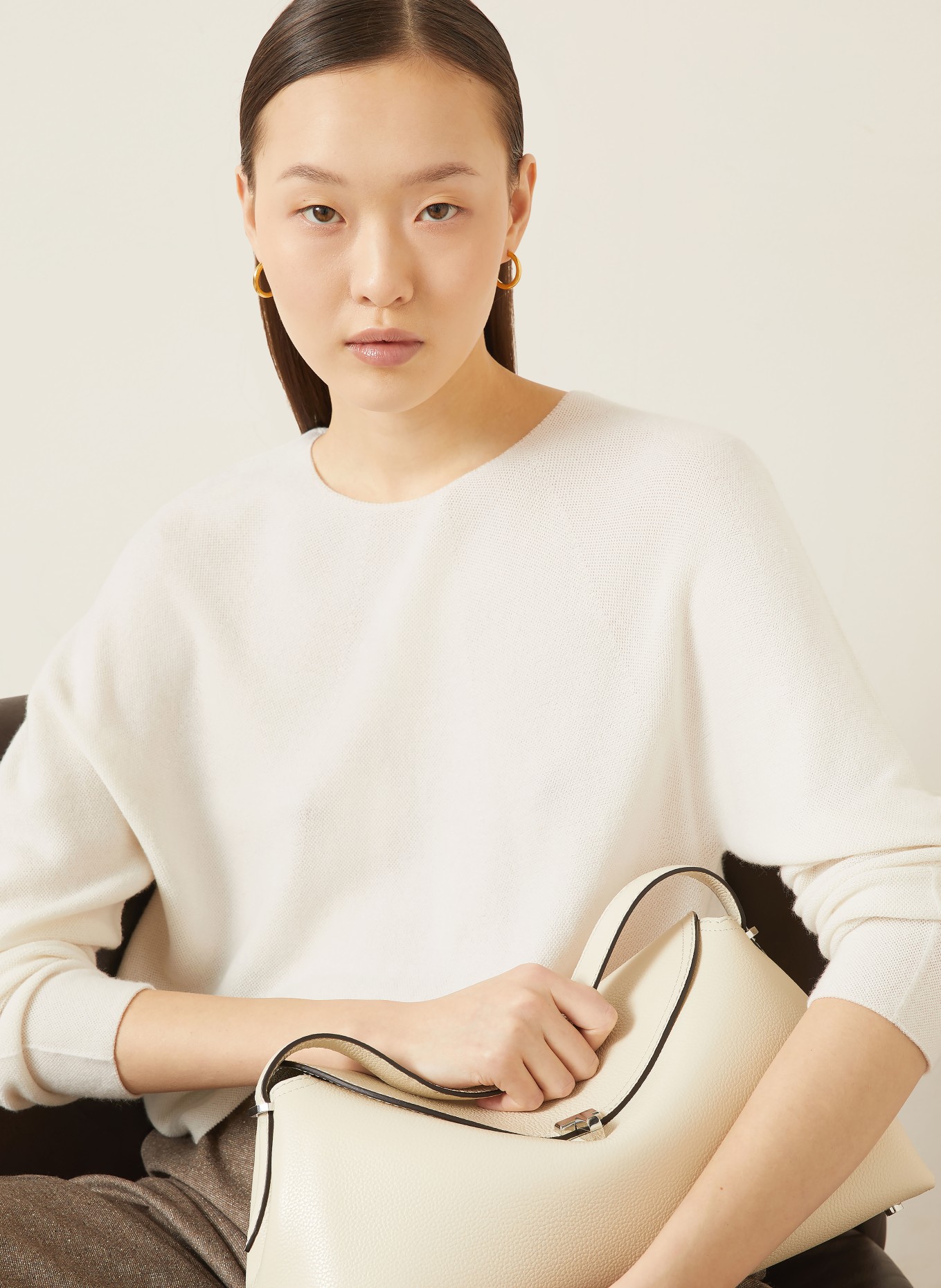 IRIS von ARNIM Pull TOVA en cachemire et soie: ÉCRU