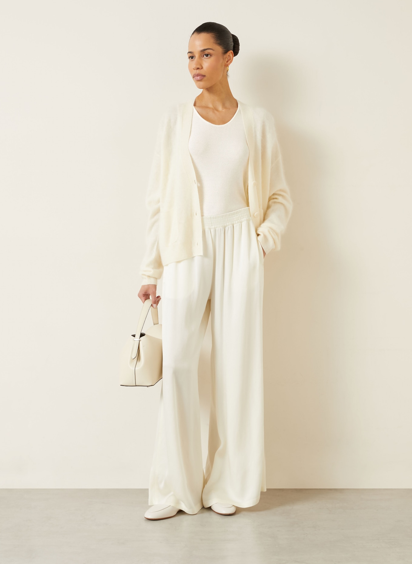 IRIS von ARNIM Pletený top THYRA z kašmíru a hedvábí: KRÉMOVÁ