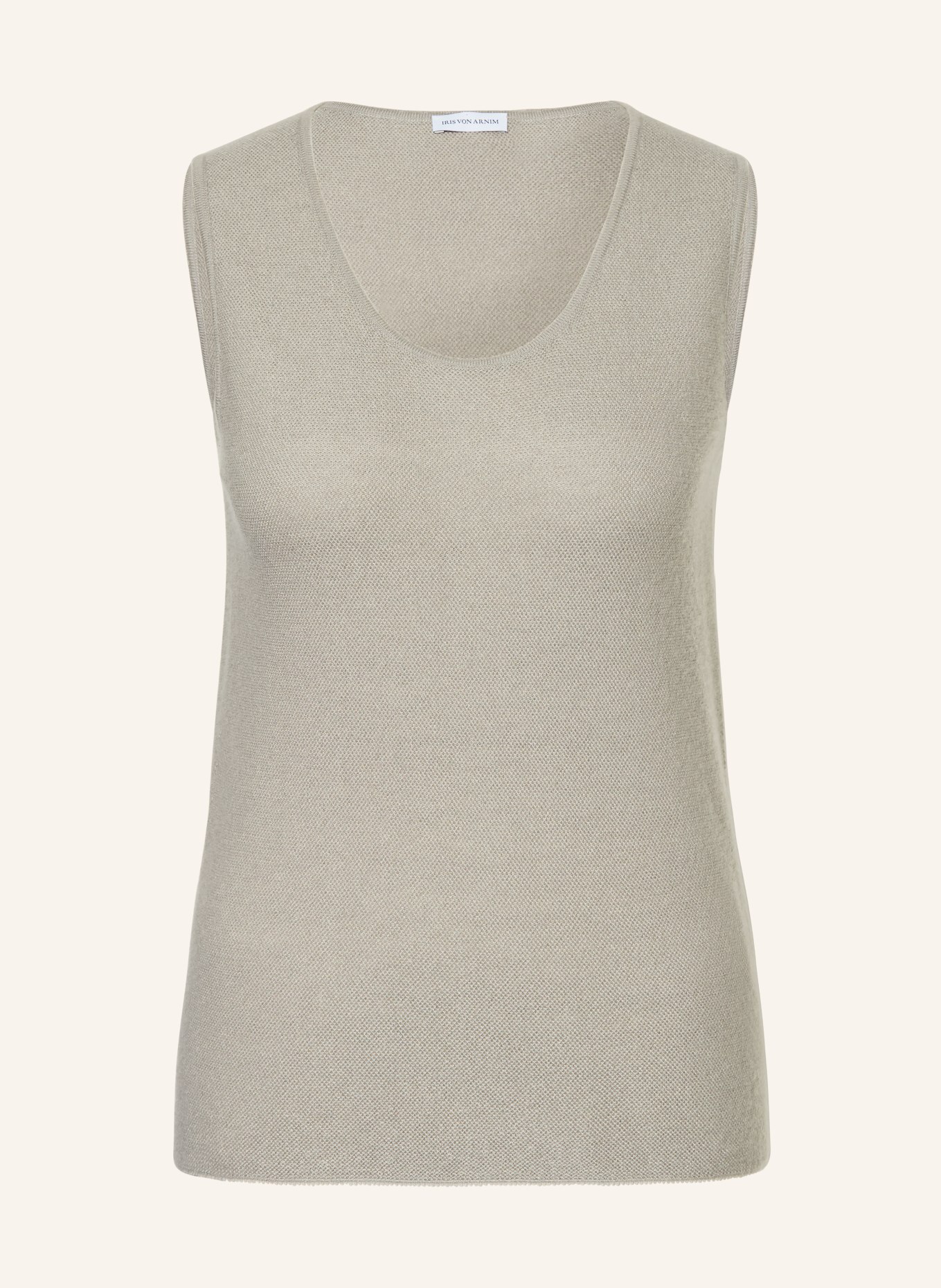 IRIS von ARNIM Dzianinowy top THYRA z kaszmiru i jedwabiu: SZARY