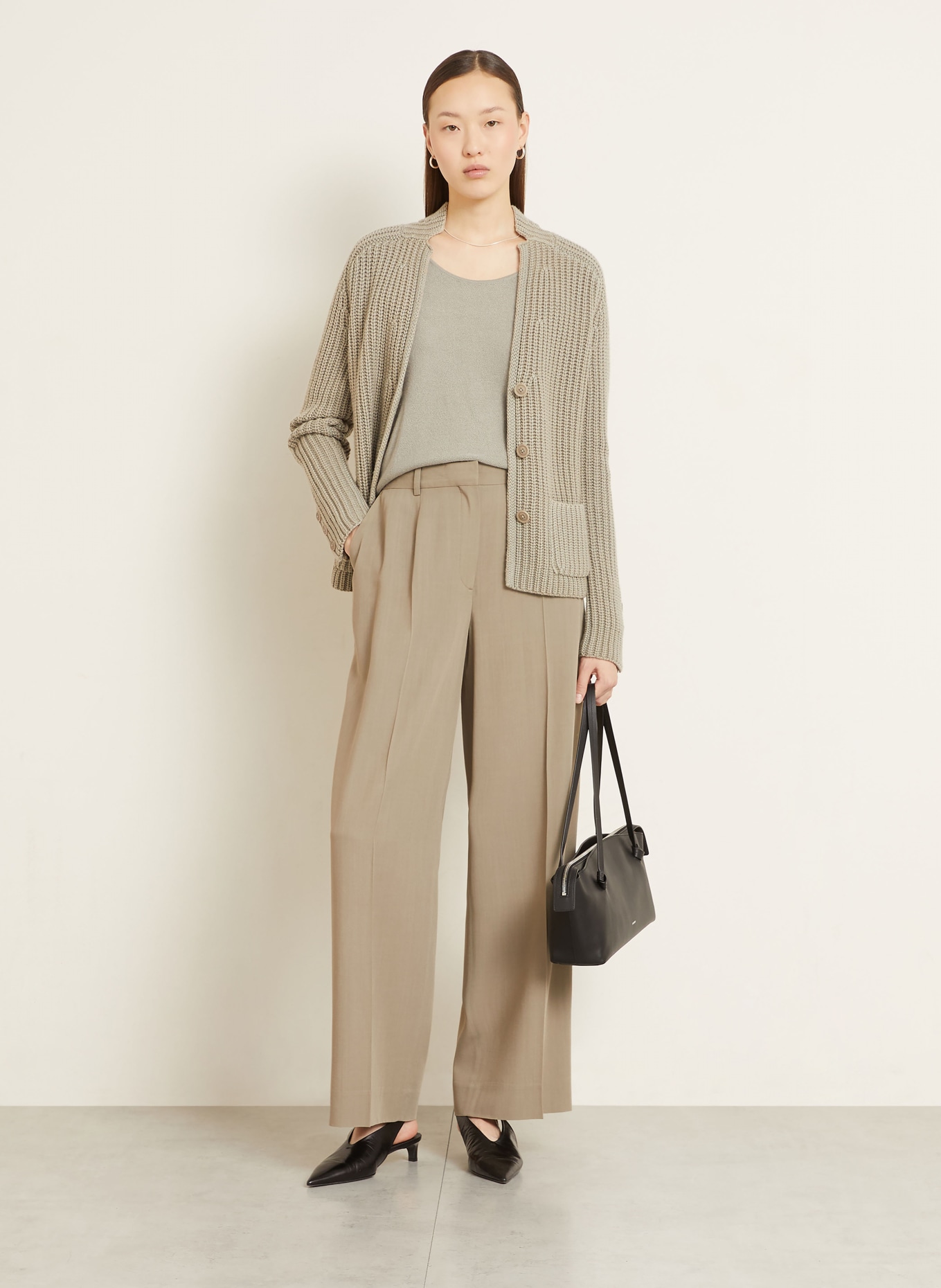 IRIS von ARNIM Dzianinowy top THYRA z kaszmiru i jedwabiu: SZARY